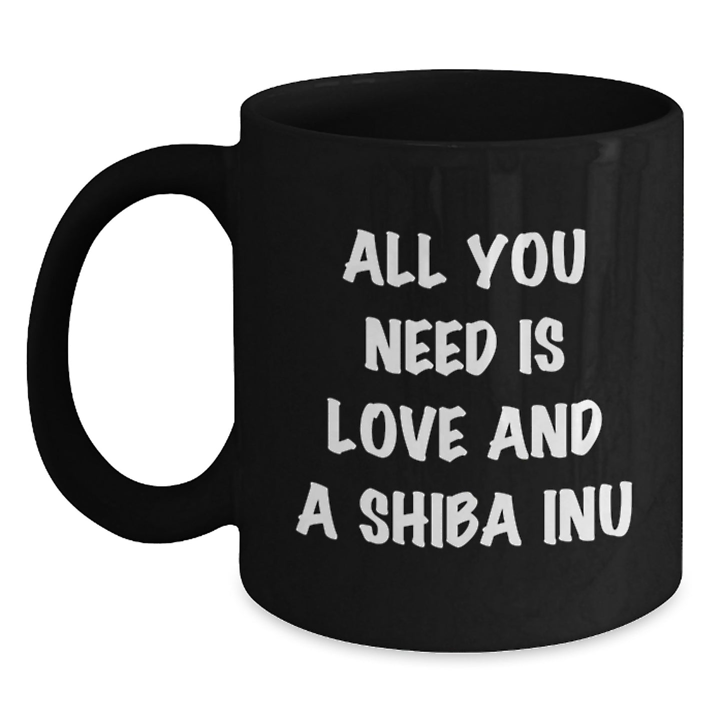 Love Shiba Inu Dog Gifts from Friends and Family - Funny Black Coffee Mug for Men and Women - Main