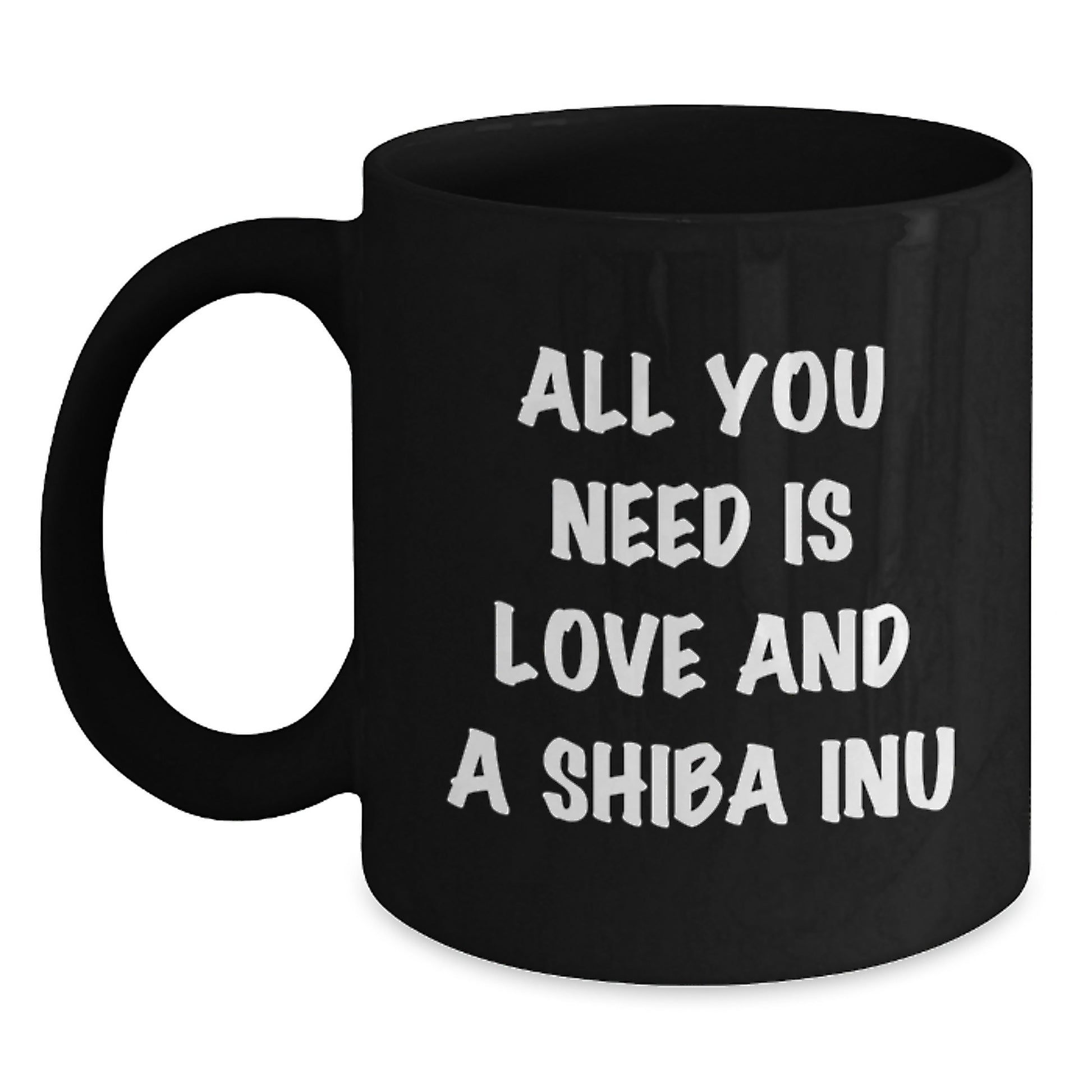 Love Shiba Inu Dog Gifts from Friends and Family - Funny Black Coffee Mug for Men and Women - Main