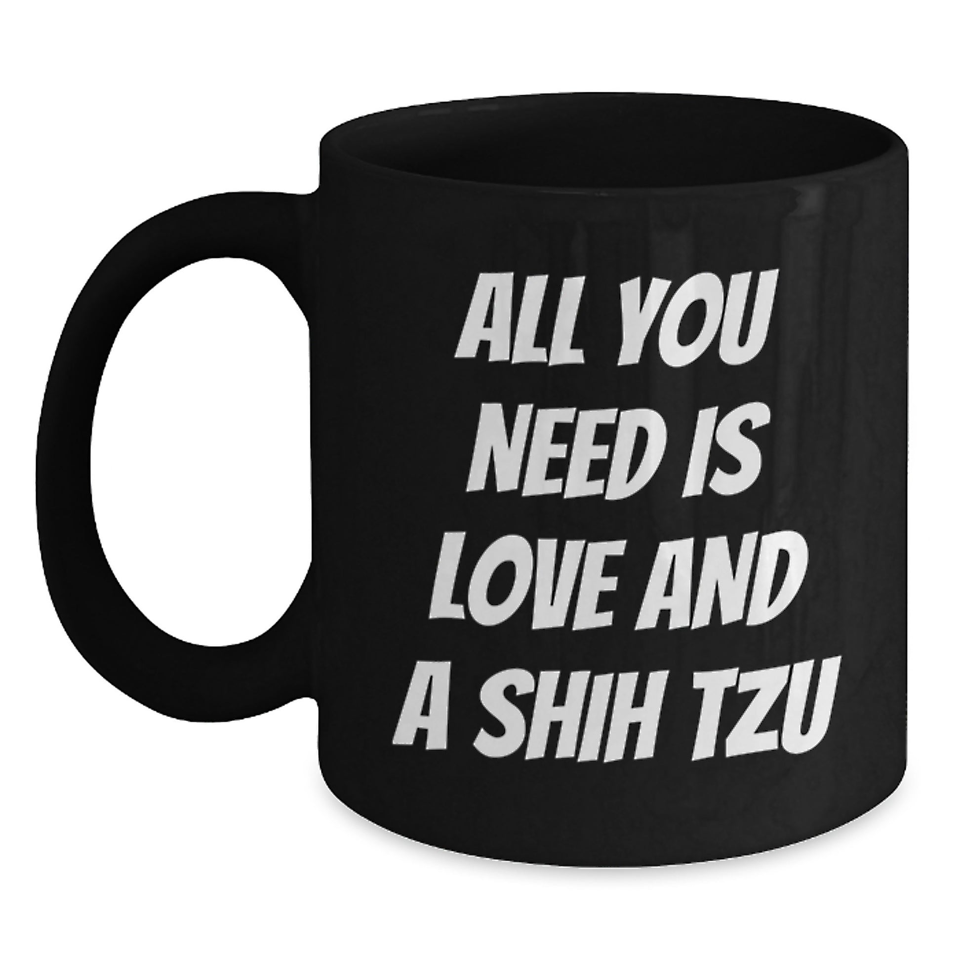 Shih Tzu Dog Lover Funny Black Coffee Mug Gifts from Friends and Family for Christmas - Main