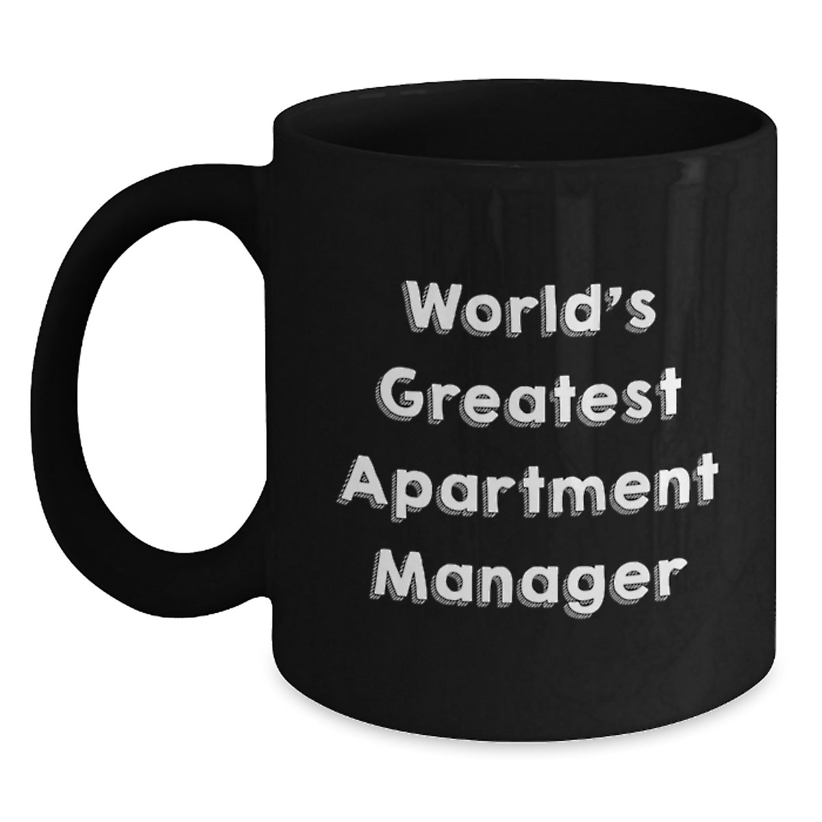 Funny World's Greatest Apartment Manager Gifts for Men, Unique Black Coffee Mug, Father's Day Unique Gifts from Family - Main