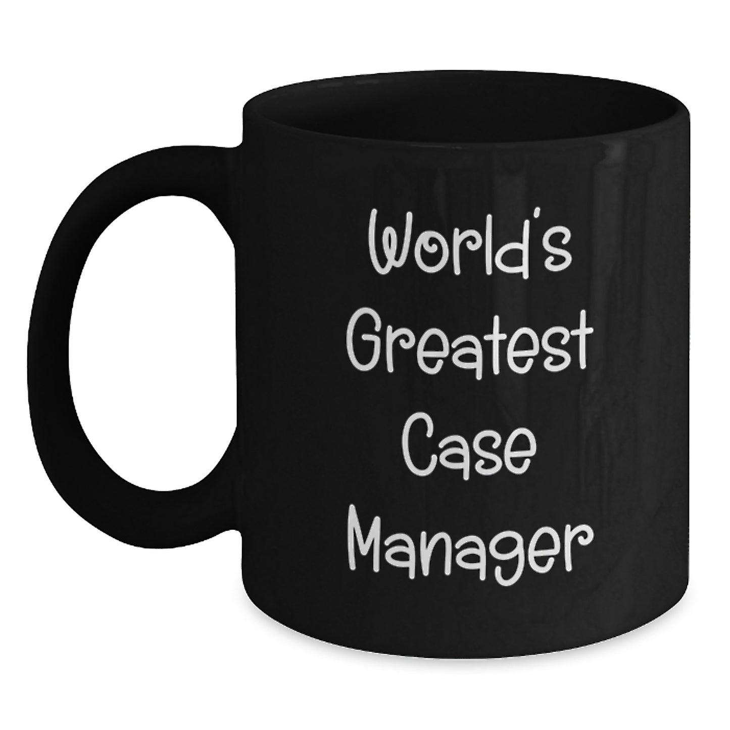Funny Case Manager Gifts from Friends for World's Greatest Case Manager Black Coffee Mug, Unique Christmas Unique Gift, Black, 11oz, Microwave and Dishwasher Safe - Main