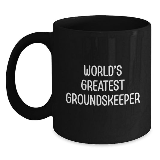 Funny groundskeeper Gifts from Men for World's Greatest Dad on Father's Day - Black Coffee Mug - Main