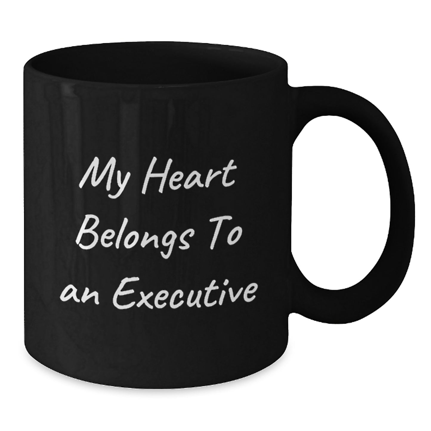 Funny Executive Gifts for Men Black Coffee Mugs - My Heart Belongs To An Executive Gifts from Men to Executive Friends and Coworkers - Additional