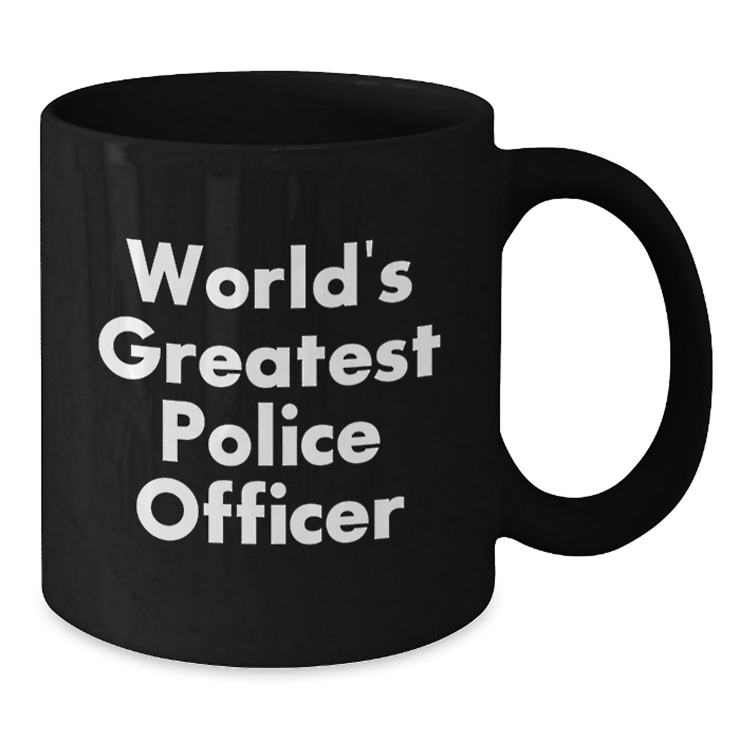 Police Officer Gifts for Men, Funny 'World's Greatest Police Officer' Black Coffee Mug, Christmas Unique Gifts from Family - Additional