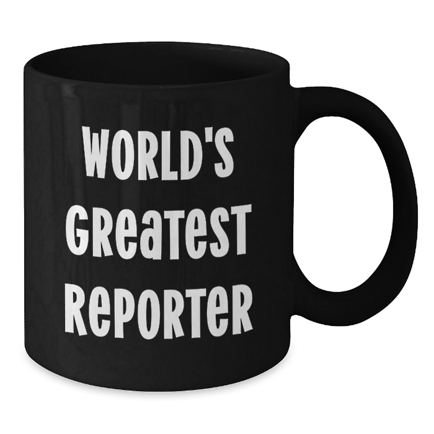 Funny Reporter Gifts for Family from Men, Unique Black Coffee Mug with 'World's Greatest Reporter' Quote, Christmas Unique Gifts - Additional