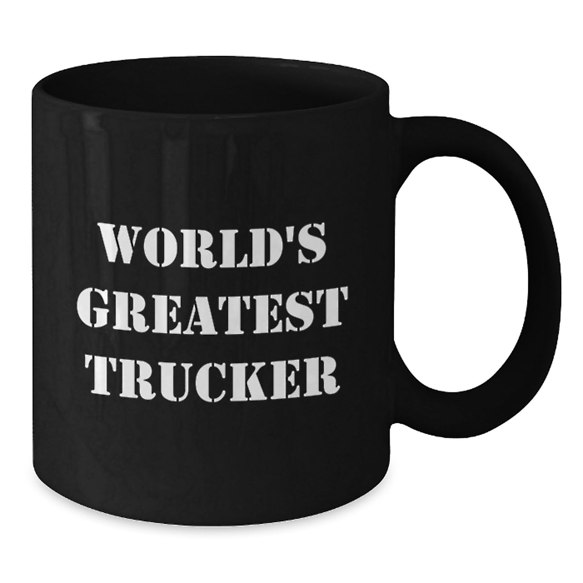 Funny Trucker Gifts from Friends - World's Greatest Trucker Black Coffee Mug, Unique Birthday Presents for Trucker Man, 11oz/15oz Ceramic Mug - Additional