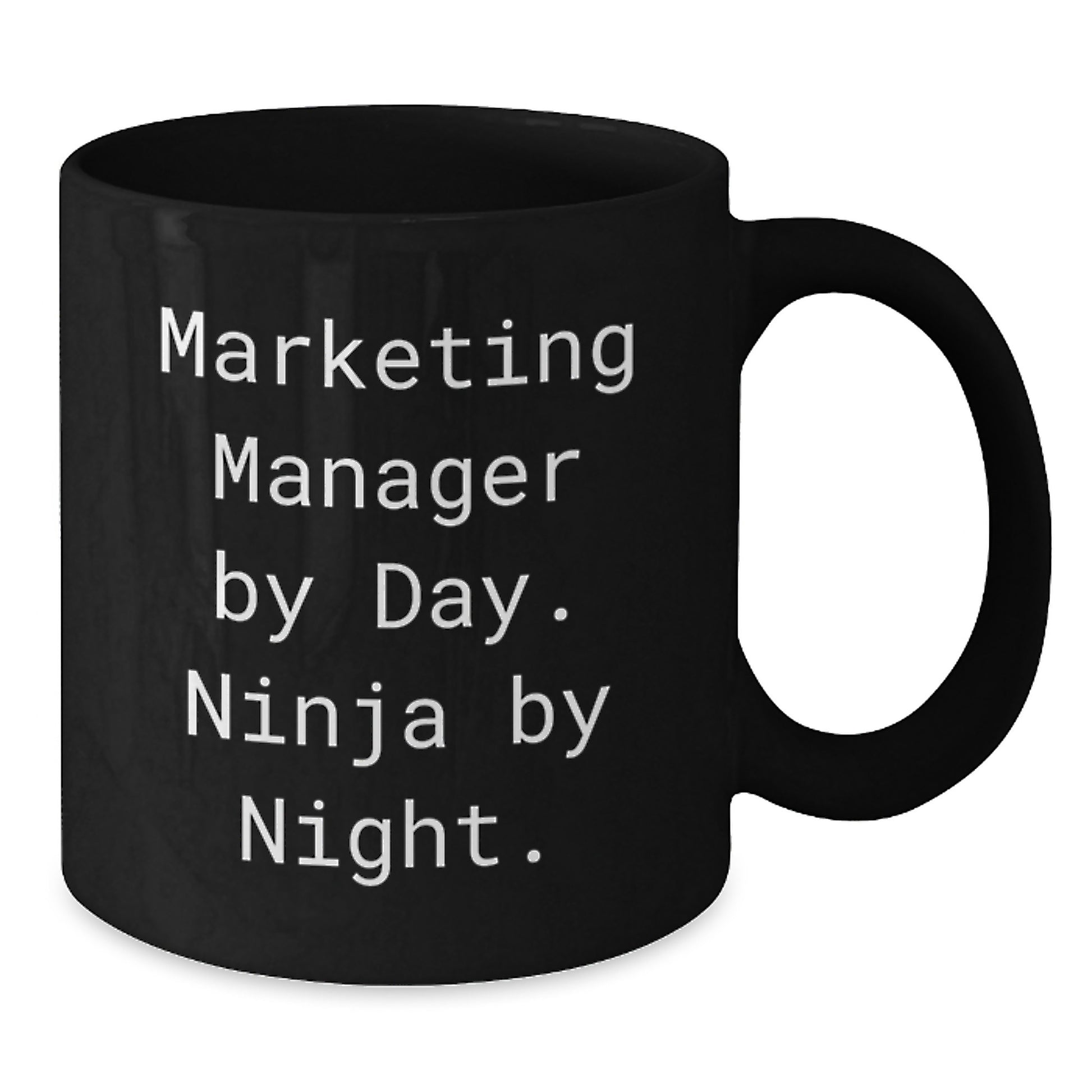 Funny Marketing Manager Gifts for Christmas - 'Marketing Manager By Day, Ninja By Night' Black Coffee Mug, Gifts from Family to Marketing Manager Friends - Additional