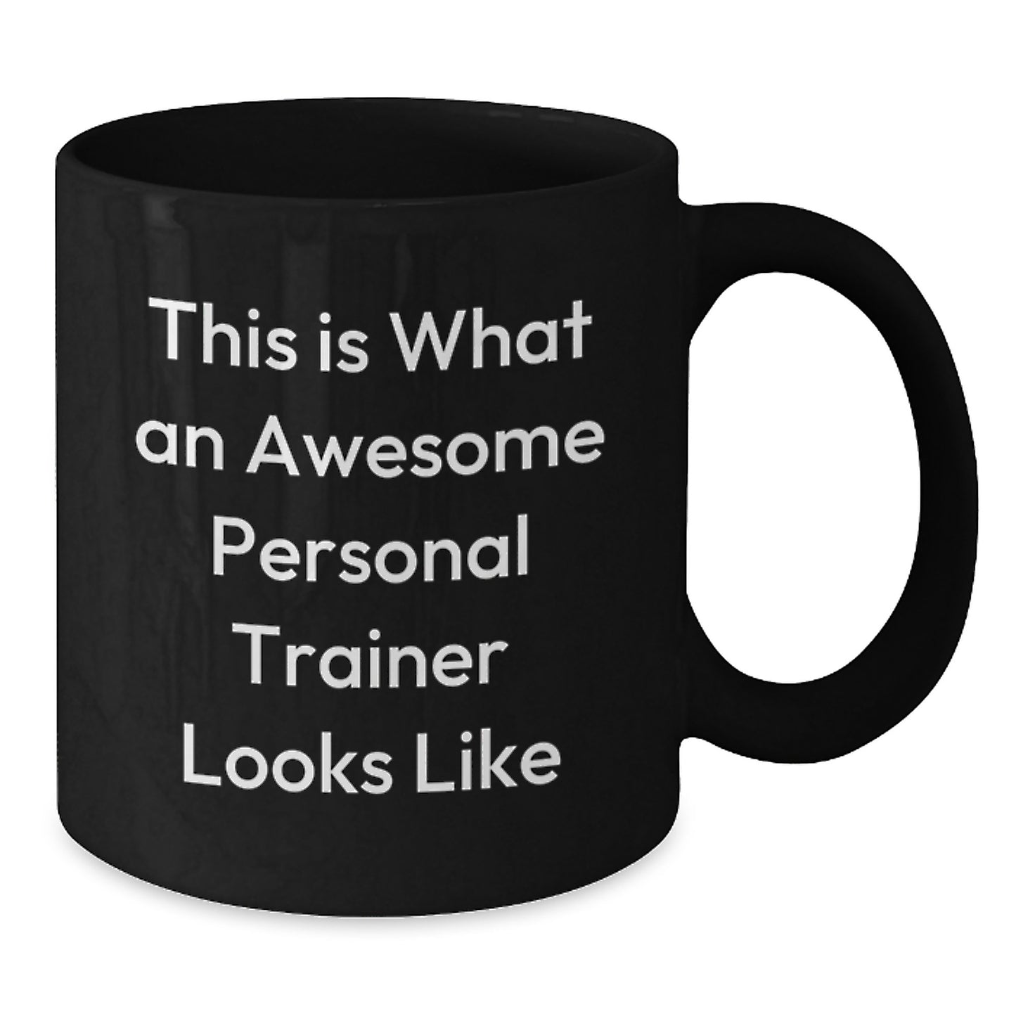Funny Personal Trainer Christmas Unique Gifts from Friends for Men Black Coffee Mugs with This Is What An Awesome Personal Trainer Looks Like Quote - Additional