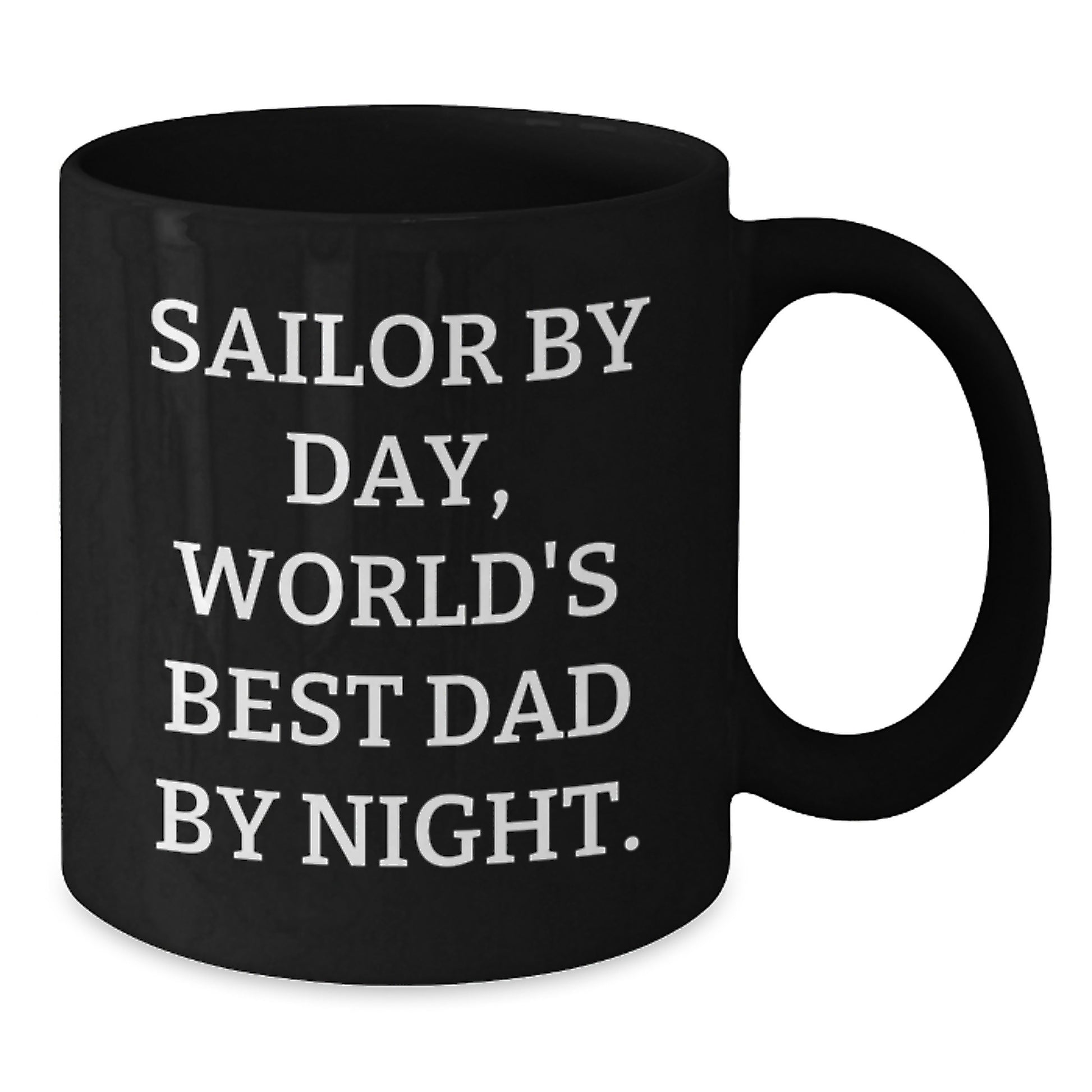 Funny Sailor Gifts, Christmas Unique Mugs for Sailor Men, World's Best Dad Black Coffee Mug Gifts from Family to Friends - Additional