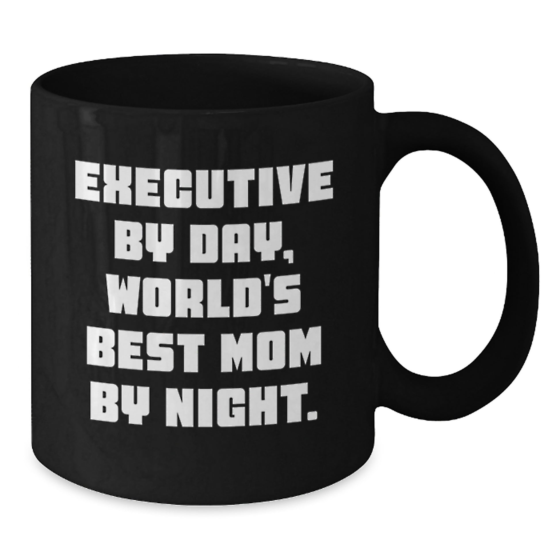 Executive Black Coffee Mug Gifts from Family to Executive Friends, Cute Quote 'Executive By Day World's Best Mom By Night' Christmas Unique Gifts - Additional