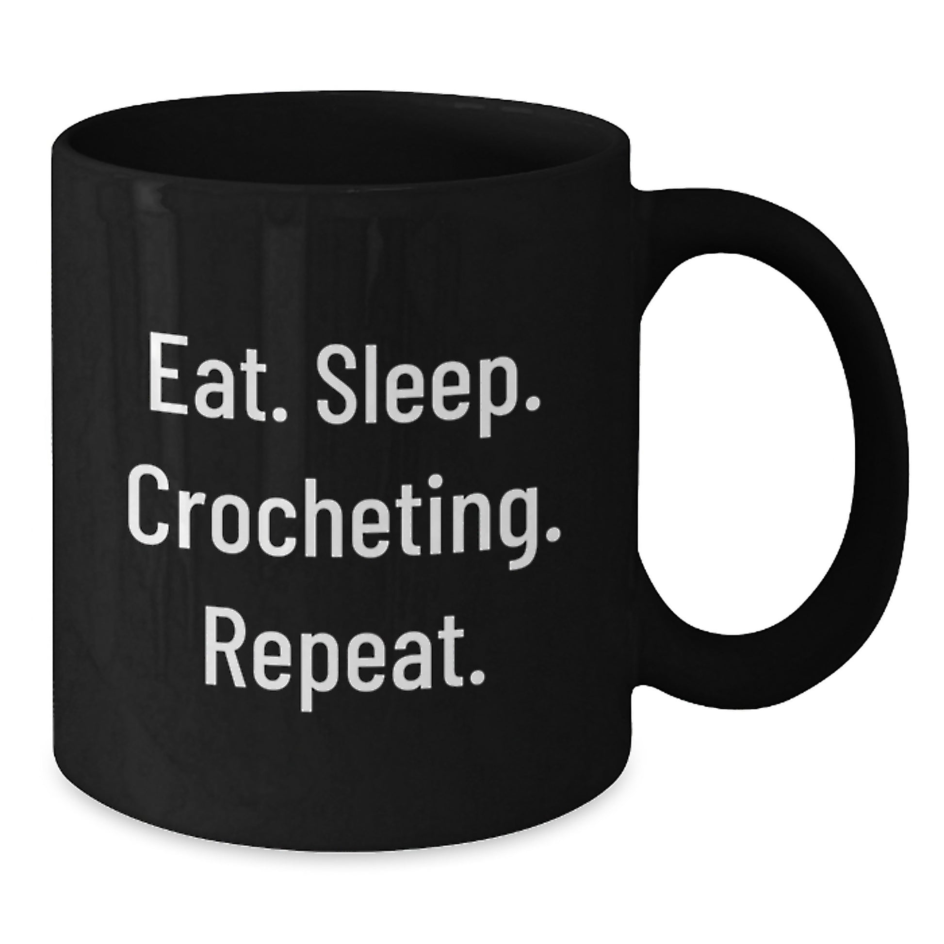 Funny Crocheting Gifts from Family for Women Black Coffee Mug Eat Sleep Crochet Repeat - Additional