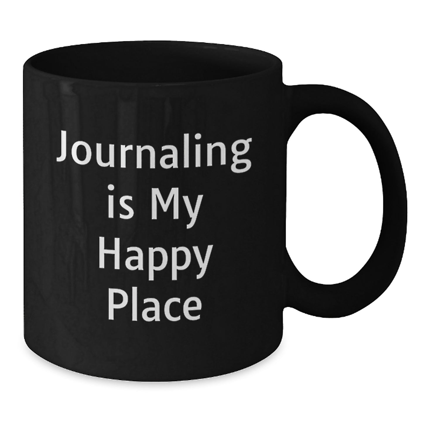 Funny Journaling Gifts for Mom - Black Coffee Mug 'Journaling Is My Happy Place' - Gift from Daughter to Mother's Day Unique - Additional