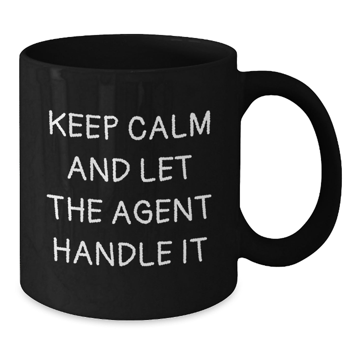 Agent Humor Gifts for Agent Friends and Family Keep Calm And Let The Agent Handle It Black Coffee Mugs Birthday Unique Gifts from Men Women - Additional