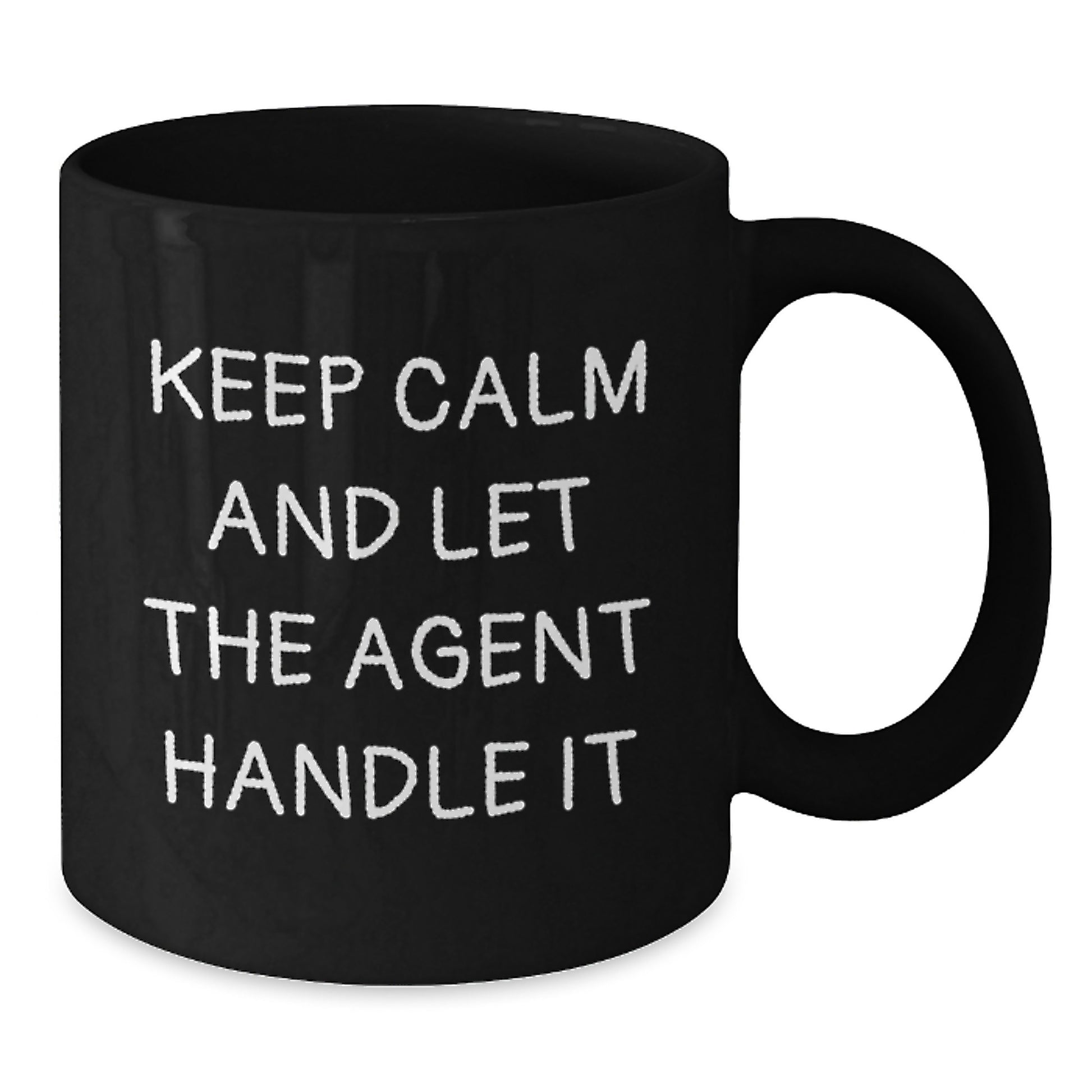 Agent Humor Gifts for Agent Friends and Family Keep Calm And Let The Agent Handle It Black Coffee Mugs Birthday Unique Gifts from Men Women - Additional