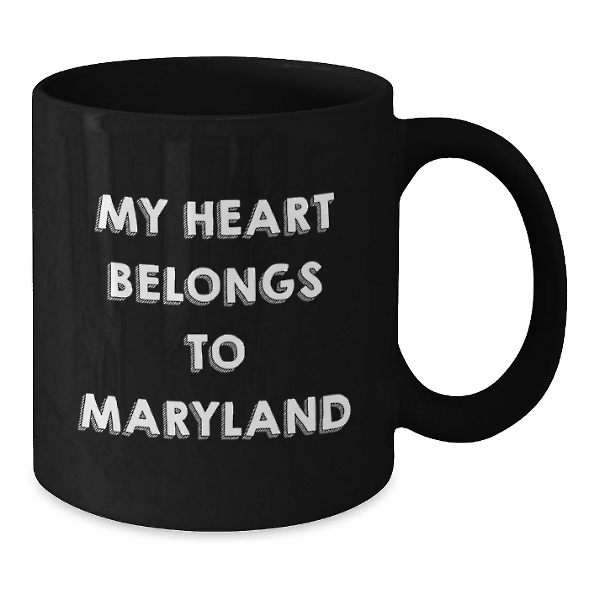 Maryland Lovers' Funny Gifts - My Heart Belongs To Maryland Black Coffee Mugs, Birthday Unique Gifts from Family Friends to Maryland Enthusiasts - Additional
