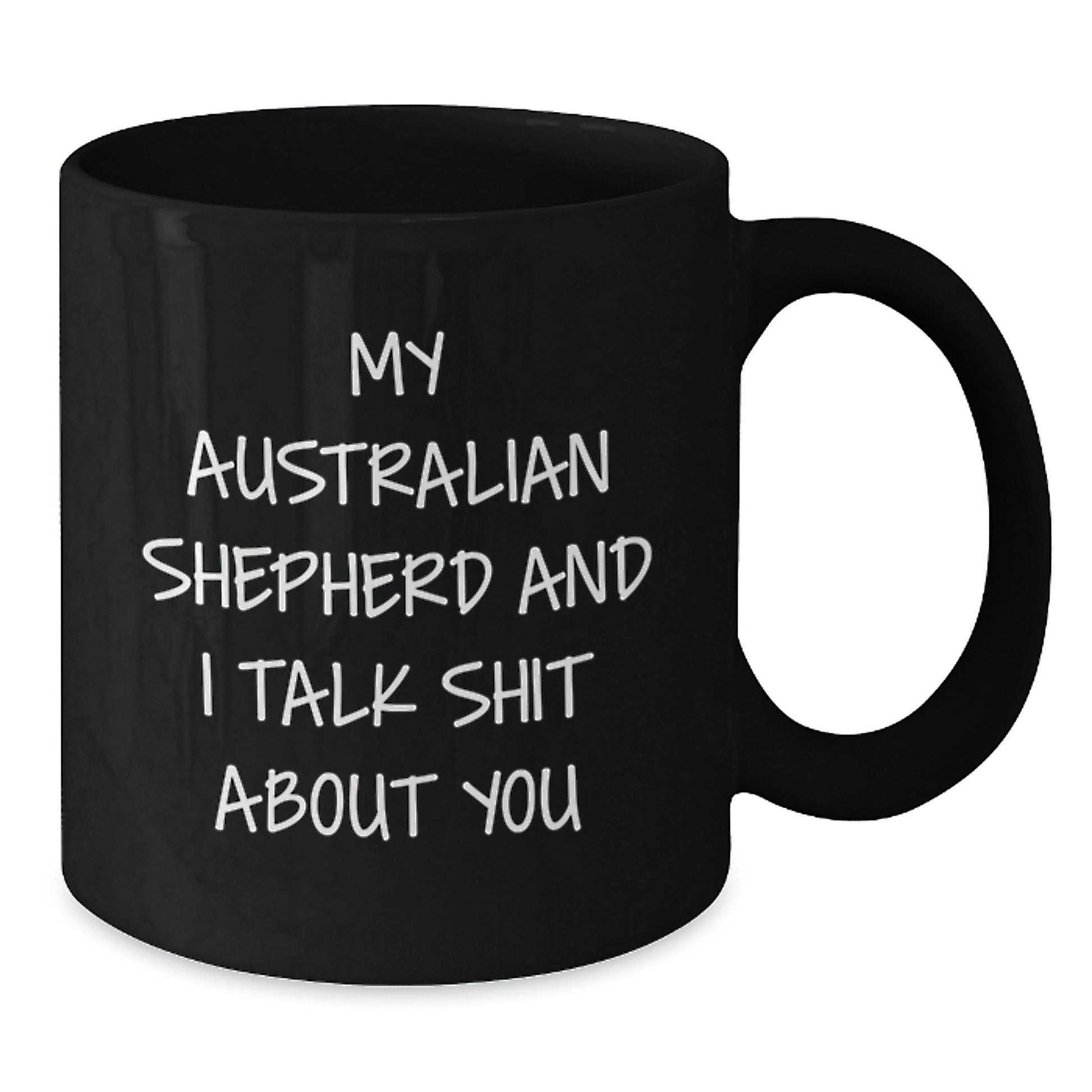 Funny Australian Shepherd Dog Gifts for Men Family from Australian Shepherd Dog Mom or Dad Black Coffee Mug, Graduation Unique Ideas for Australian Shepherd Dog Lovers - Additional
