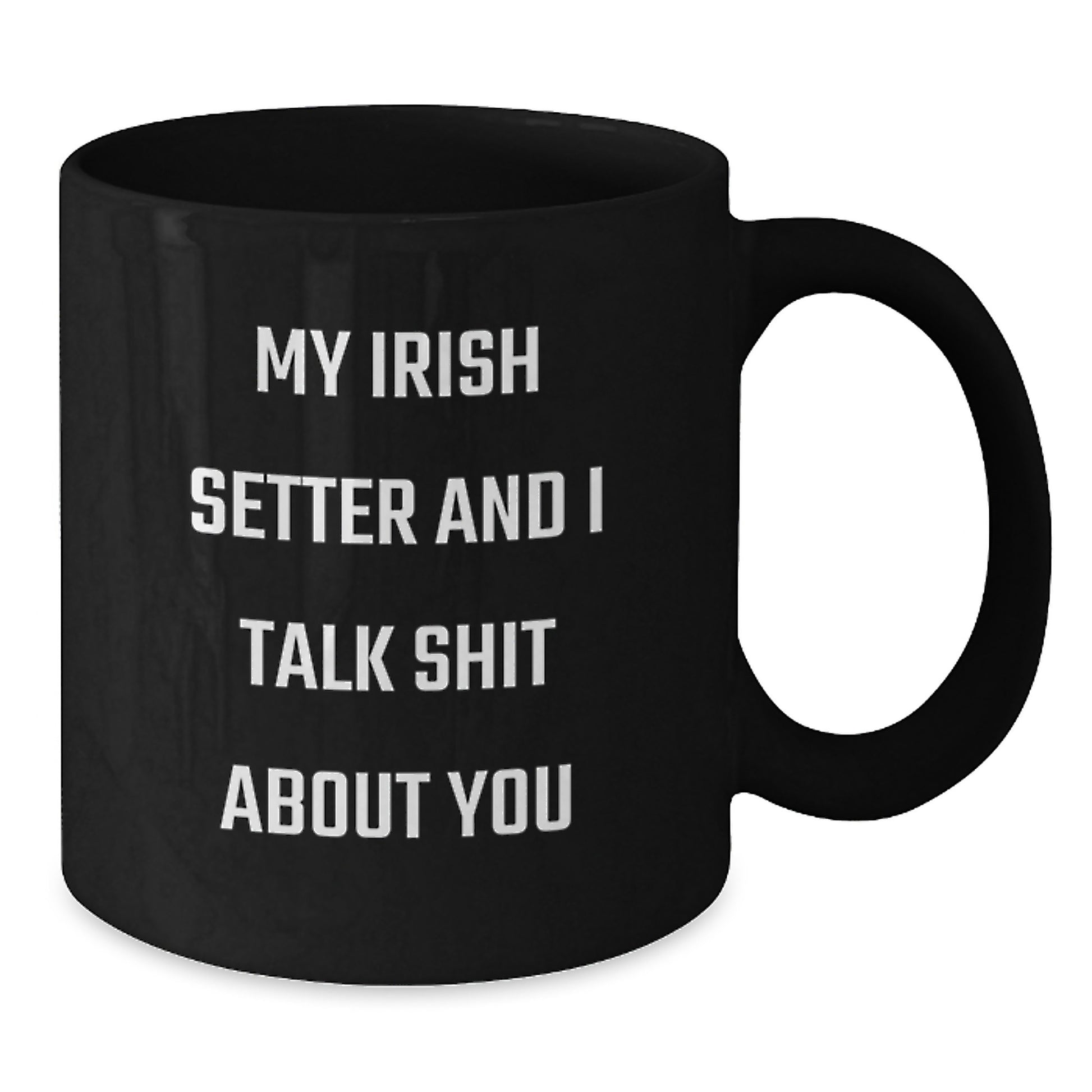 Funny Irish Setter Dog Gifts from Family, Black Coffee Mugs for Irish Setter Dog Lovers with My Irish Setter And I Talk Shit About You Quote, Unique Graduation Gifts for Him - Additional