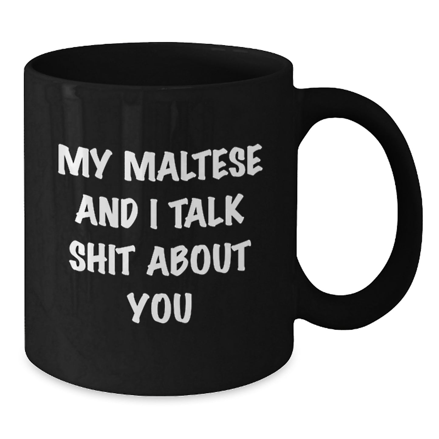 Maltese Dog Keepsake Black Coffee Mug for Him Birthday Gift with 11oz - Additional