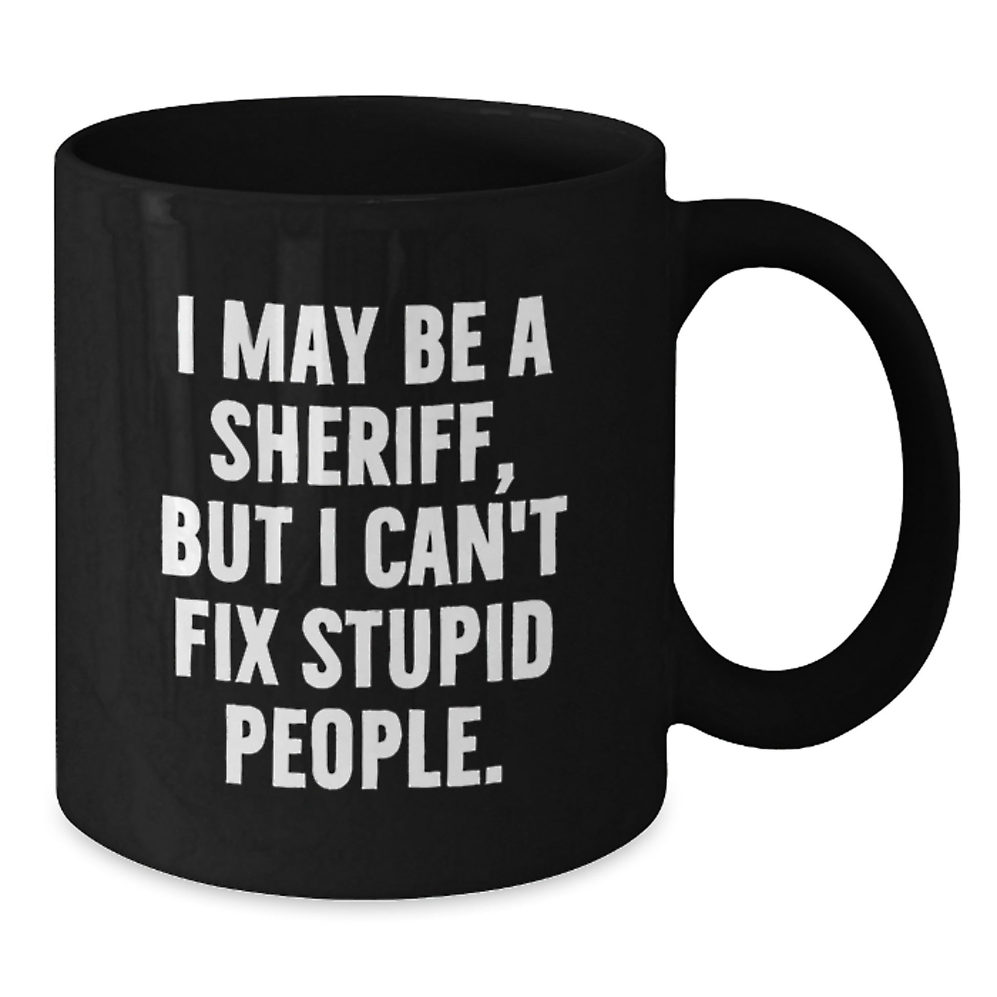 Sheriff Keepsake Ceramic Black Mug for Him 11oz Birthday Microwave Gift - Additional