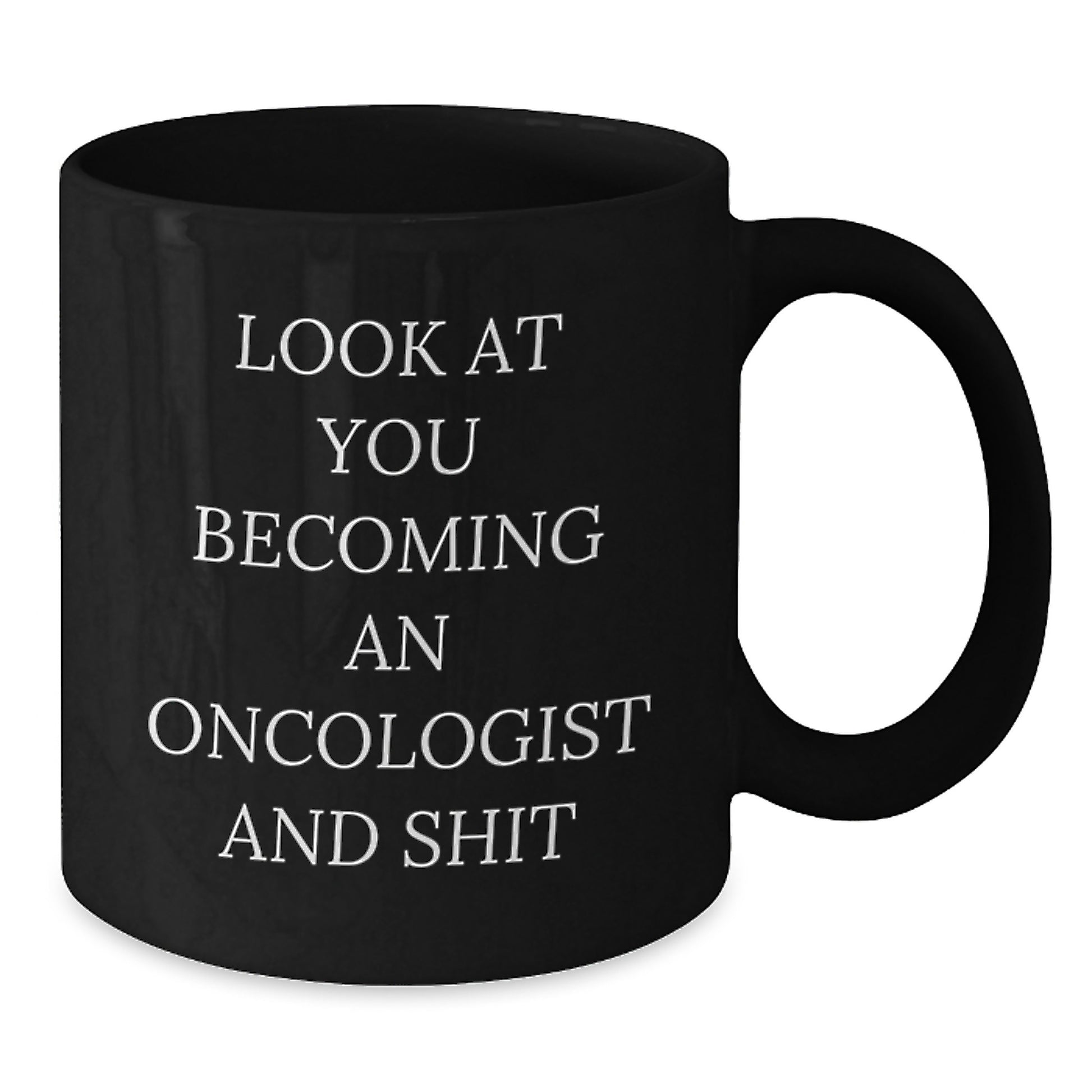 Birthday Gift for Her Oncologist Black Coffee Mug Present - Additional