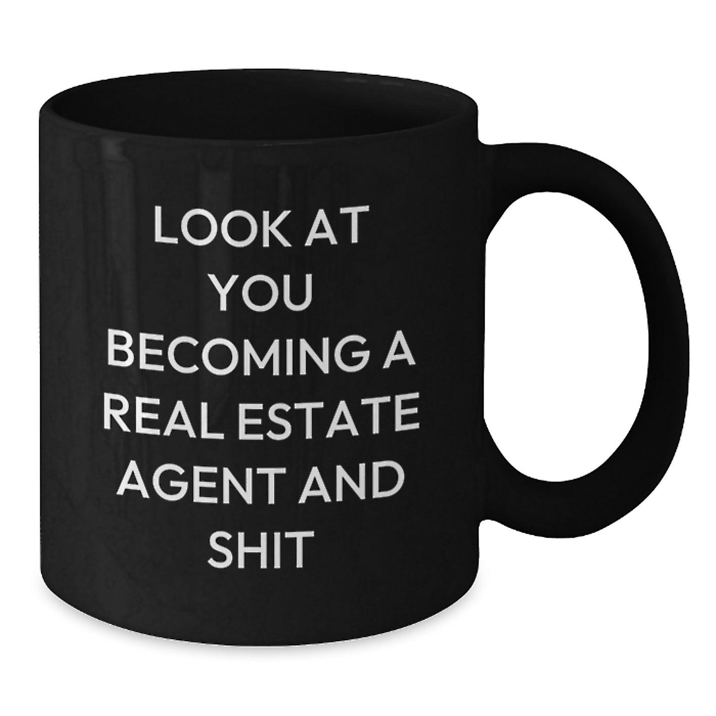 Funny Real Estate Agent Graduation Gifts from Friends for Real Estate Agent - Black Coffee Mug - Additional
