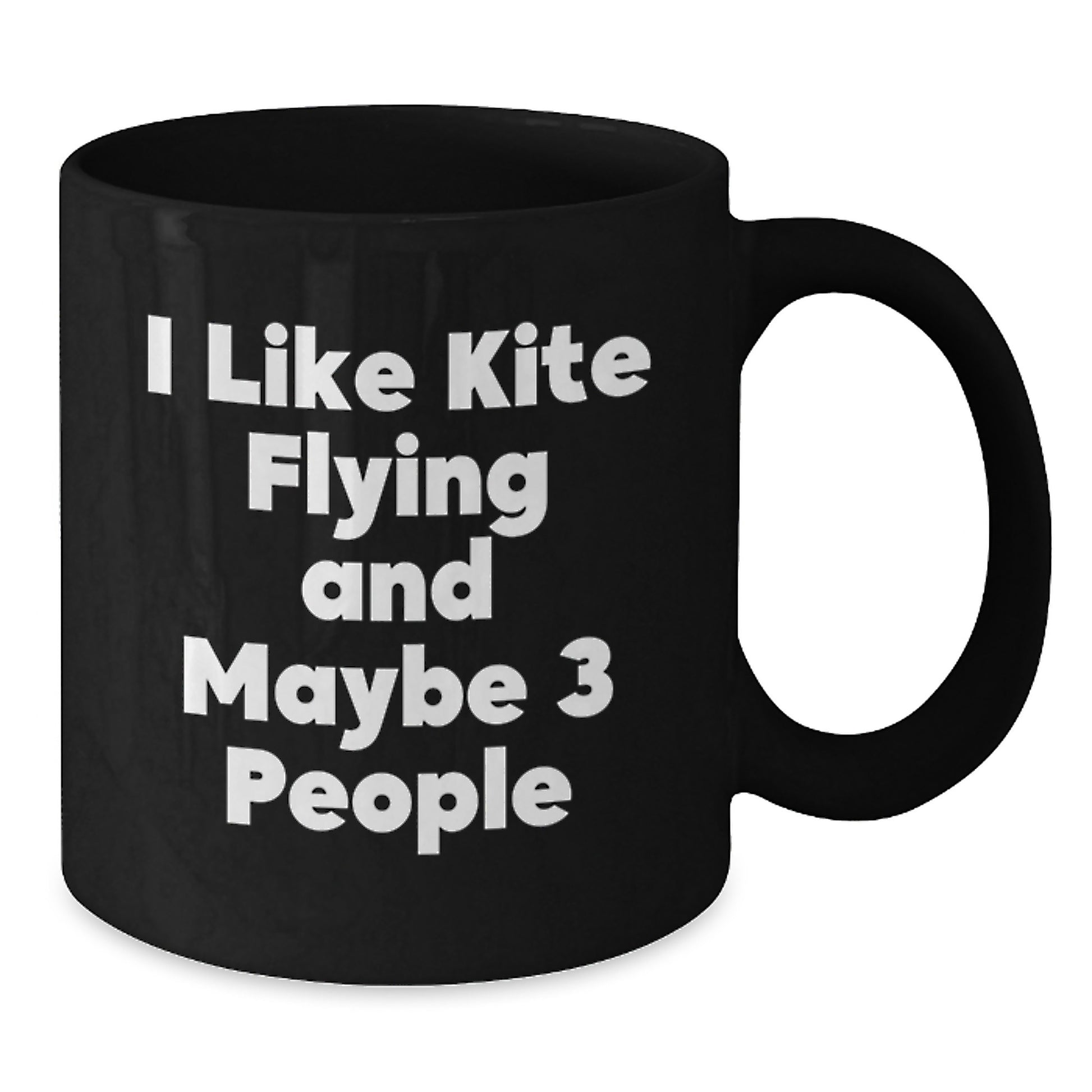 Kite Flying Gifts for Men - Inspirational Black Coffee Mug, Funny Quote from Friends, Christmas Unique Fun - Additional