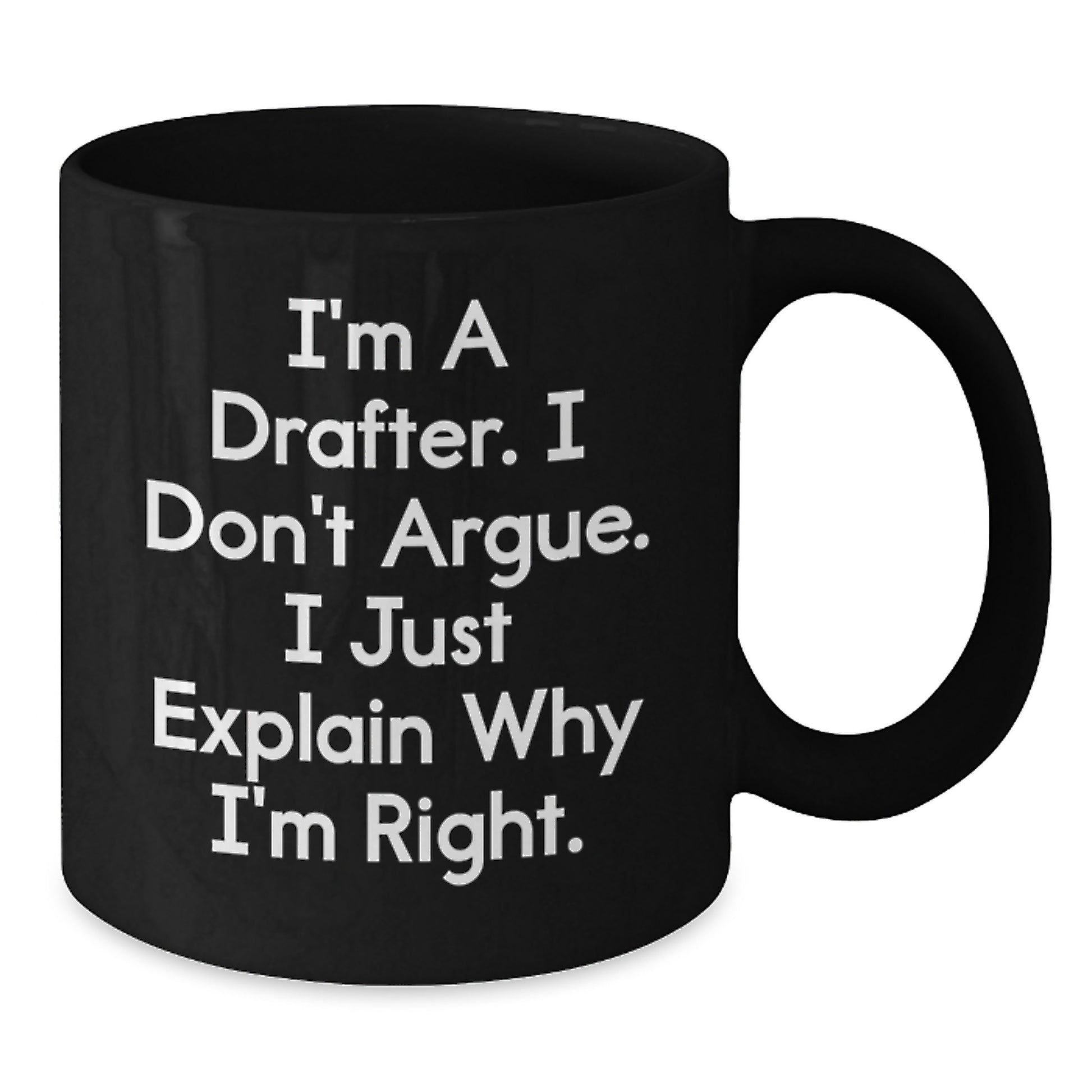 Funny Drafter Gifts for Him, Gift from Friends, Inspirational Black Coffee Mug, Graduation Unique Gifts - Additional