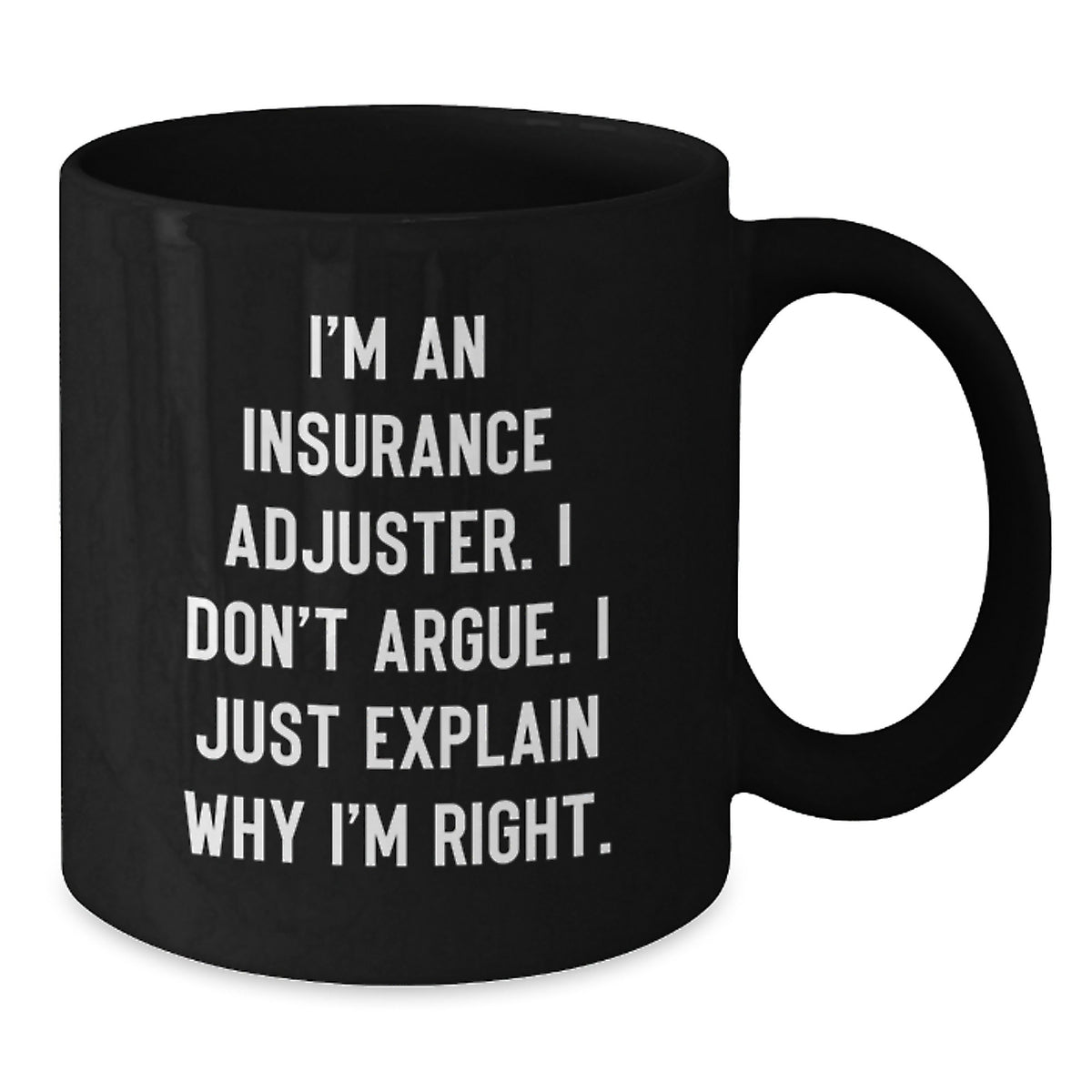 Insurance Adjuster Keepsake Black Coffee Mug for Him Christmas Gift - Additional