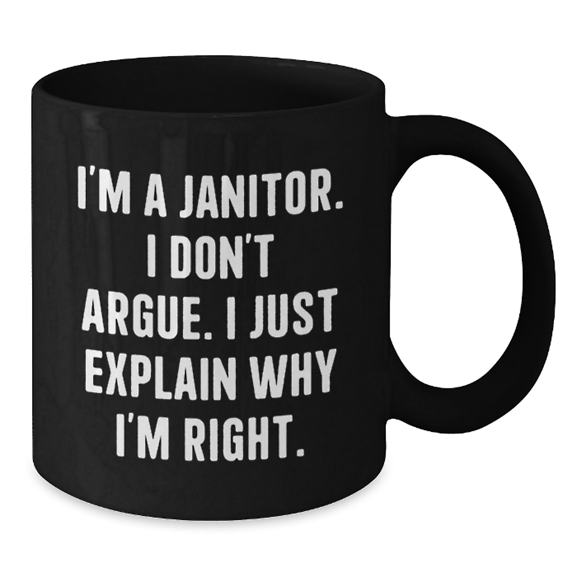 Funny Janitor Gifts for Men, Black Coffee Mug, Birthday Unique Gifts from Friends, Coworkers or Family - Additional