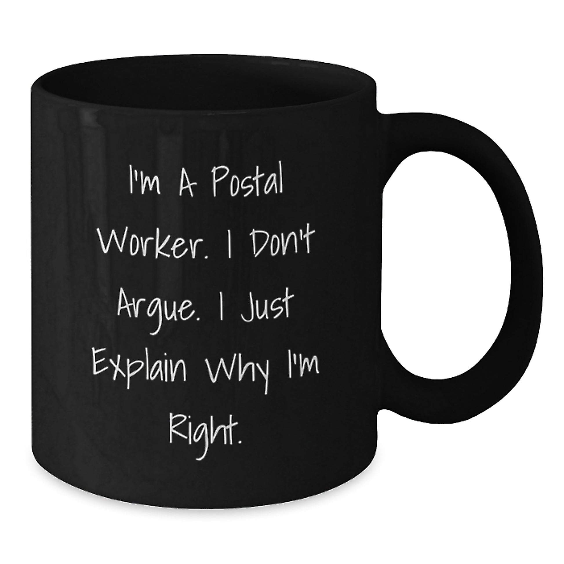 Funny Postal Worker Gifts from Friends for Men or Women Black Coffee Mug - Additional