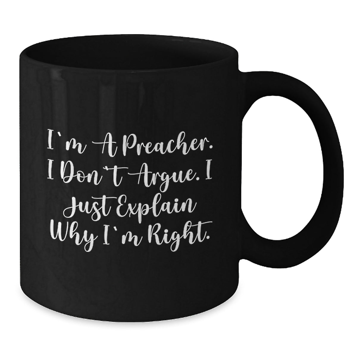 Christmas Gift for Her Preacher's Confident Present - Black Coffee Mug - Additional