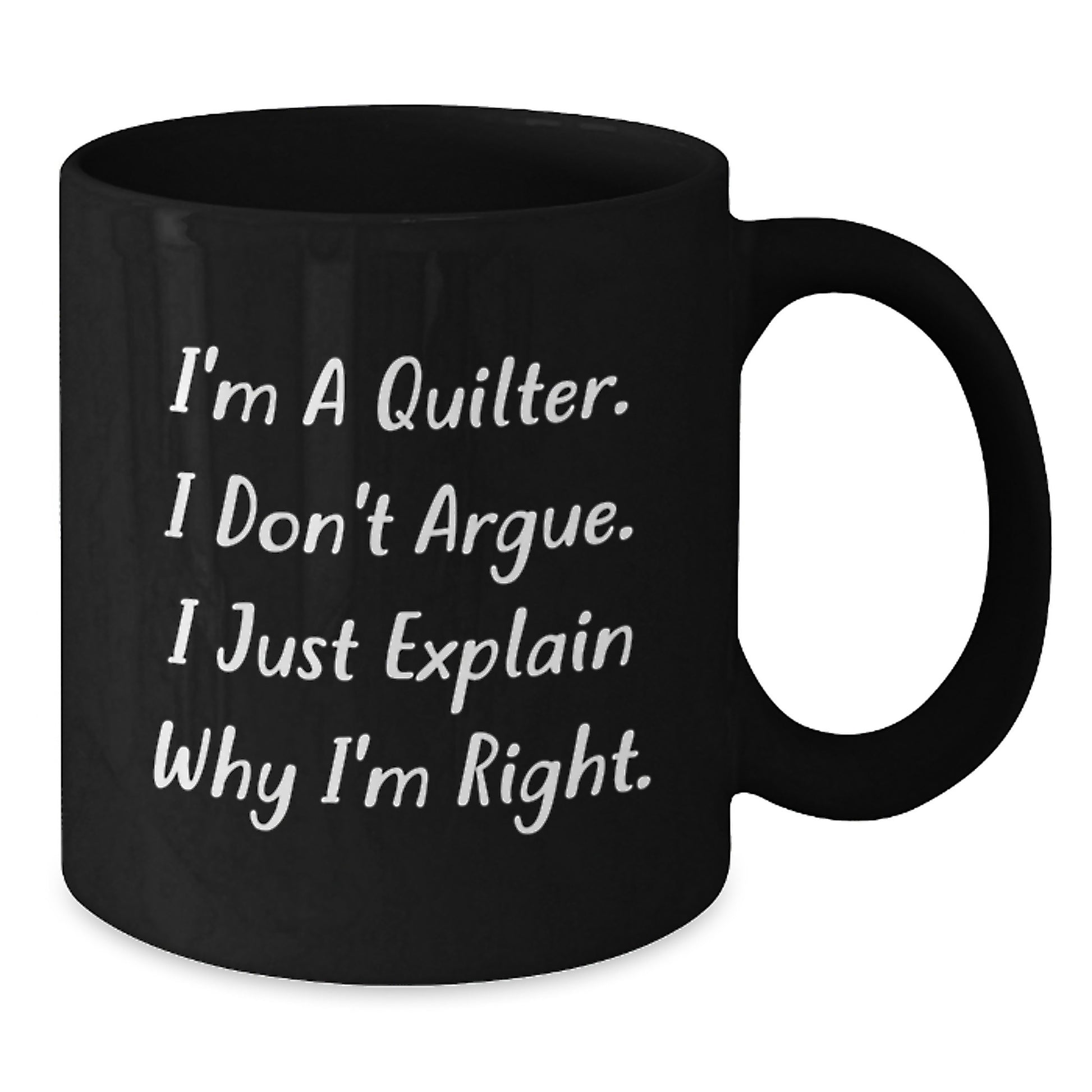 Quilter Humor Funny Christmas Unique Gifts for Friends Black Coffee Mug, Gifts from Family to Quilter, Quilter Lover Mug - Additional
