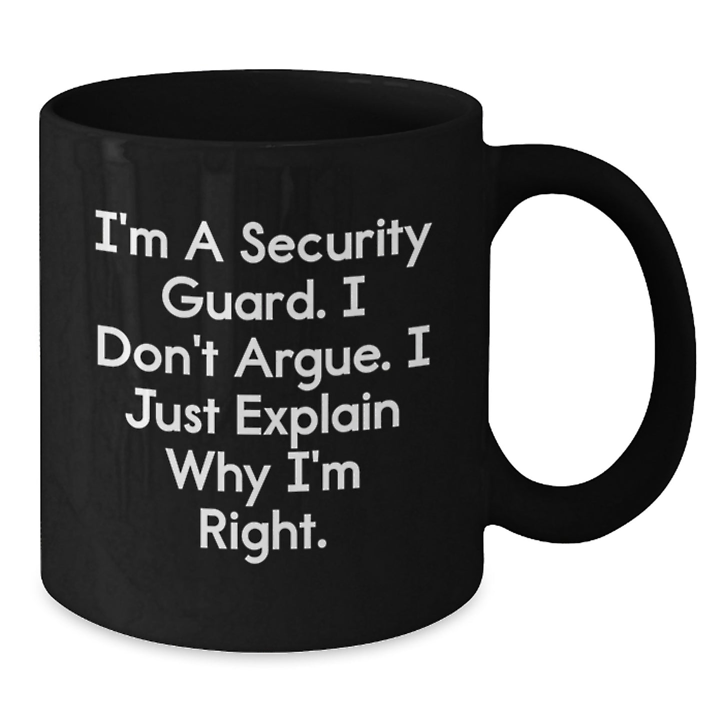 Security Guard Humor Black Coffee Mug, Funny Gifts from Men to Security Guard Friends, Unique Christmas Memorable Presents for Security Guard Coworkers - Additional