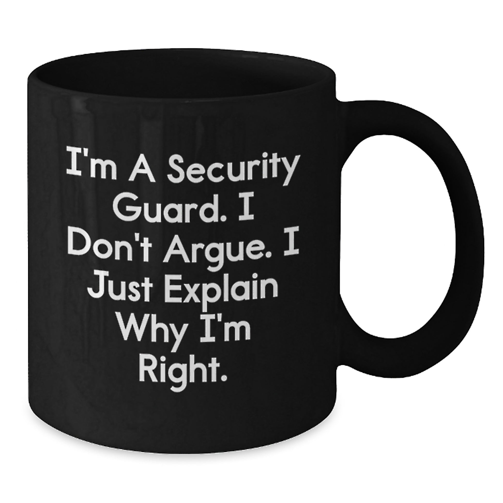 Security Guard Humor Black Coffee Mug, Funny Gifts from Men to Security Guard Friends, Unique Christmas Memorable Presents for Security Guard Coworkers - Additional