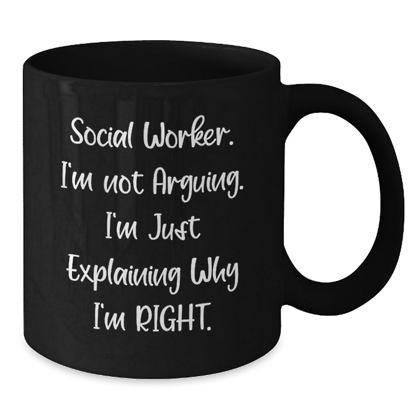 Funny Sarcasm Social Worker Black Coffee Mug Gifts from Family, Gifts for Social Worker on Mother's Day - Additional