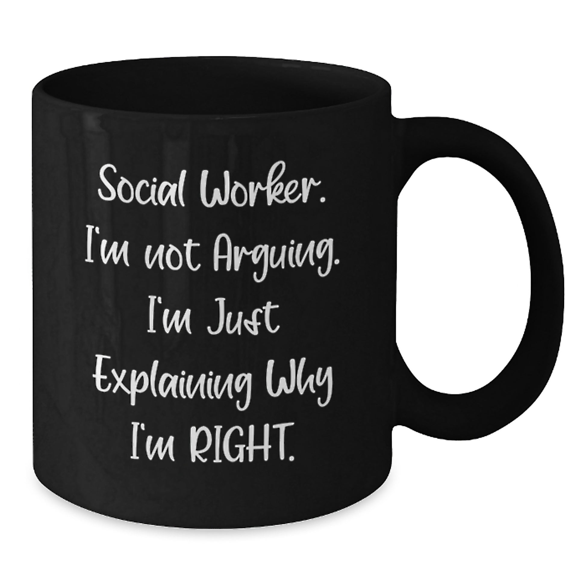 Funny Sarcasm Social Worker Black Coffee Mug Gifts from Family, Gifts for Social Worker on Mother's Day - Additional