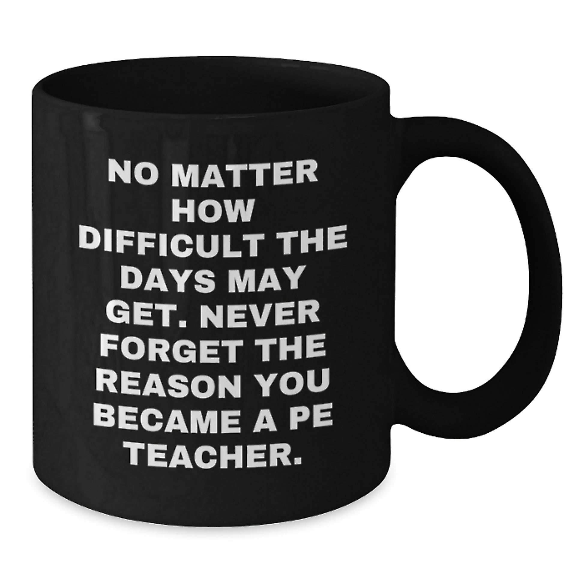 Funny Inspirational PE Teacher Gifts for Men - Gifts from Family - Black Coffee Mug - Never Forget The Reason - Additional