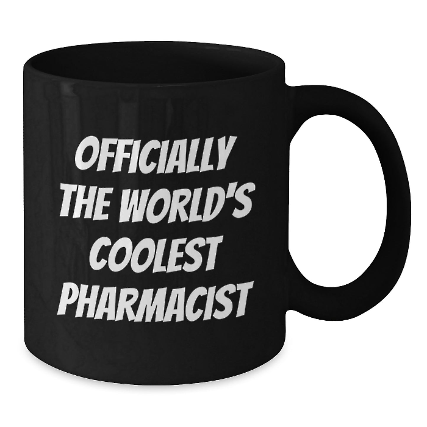 Funny Pharmacist Gifts from Friends for Men - Officially The World's Coolest Pharmacist Black Coffee Mug, Graduation Unique Gifts - Additional