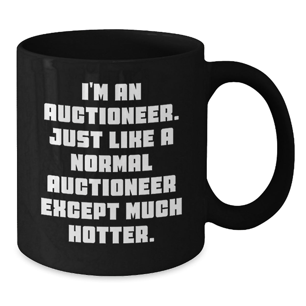 Funny Auctioneer Gifts for Birthday - Black Coffee Mug, Unique Auctioneer Present Ideas, Gifts from Men, Women, Friends, Family for Auctioneer - Additional