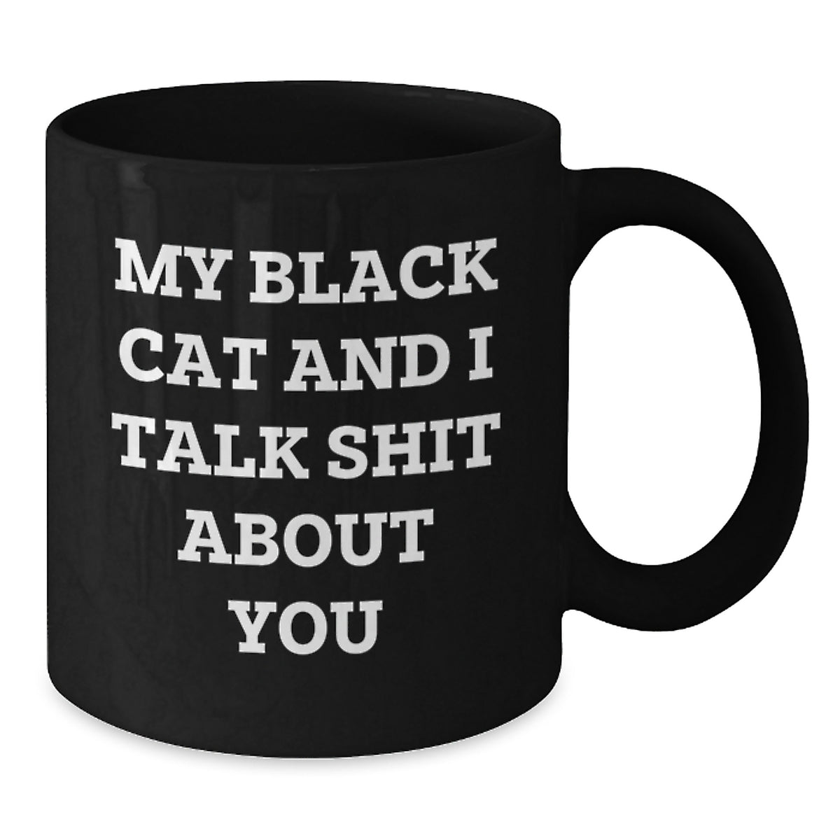 Funny Black Cat Gifts from Friends for Valentine's Black Coffee Lover - 'My Black Cat And I Talk Shit About You' Quote - Additional