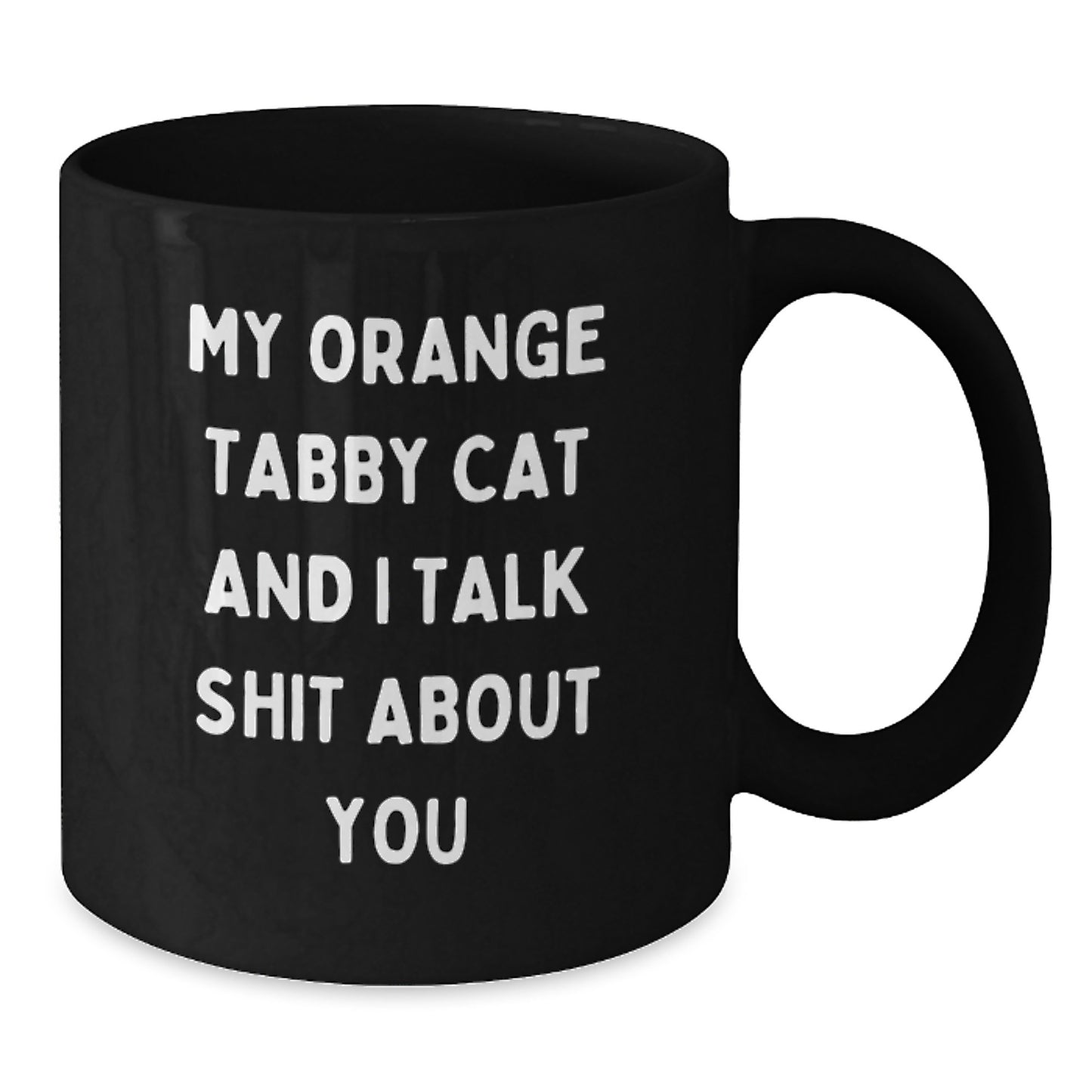 Funny Orange Tabby Cat Black Coffee Mug, Gifts from Men for Orange Tabby Cat Lovers, Father's Day Unique Gifts - Additional