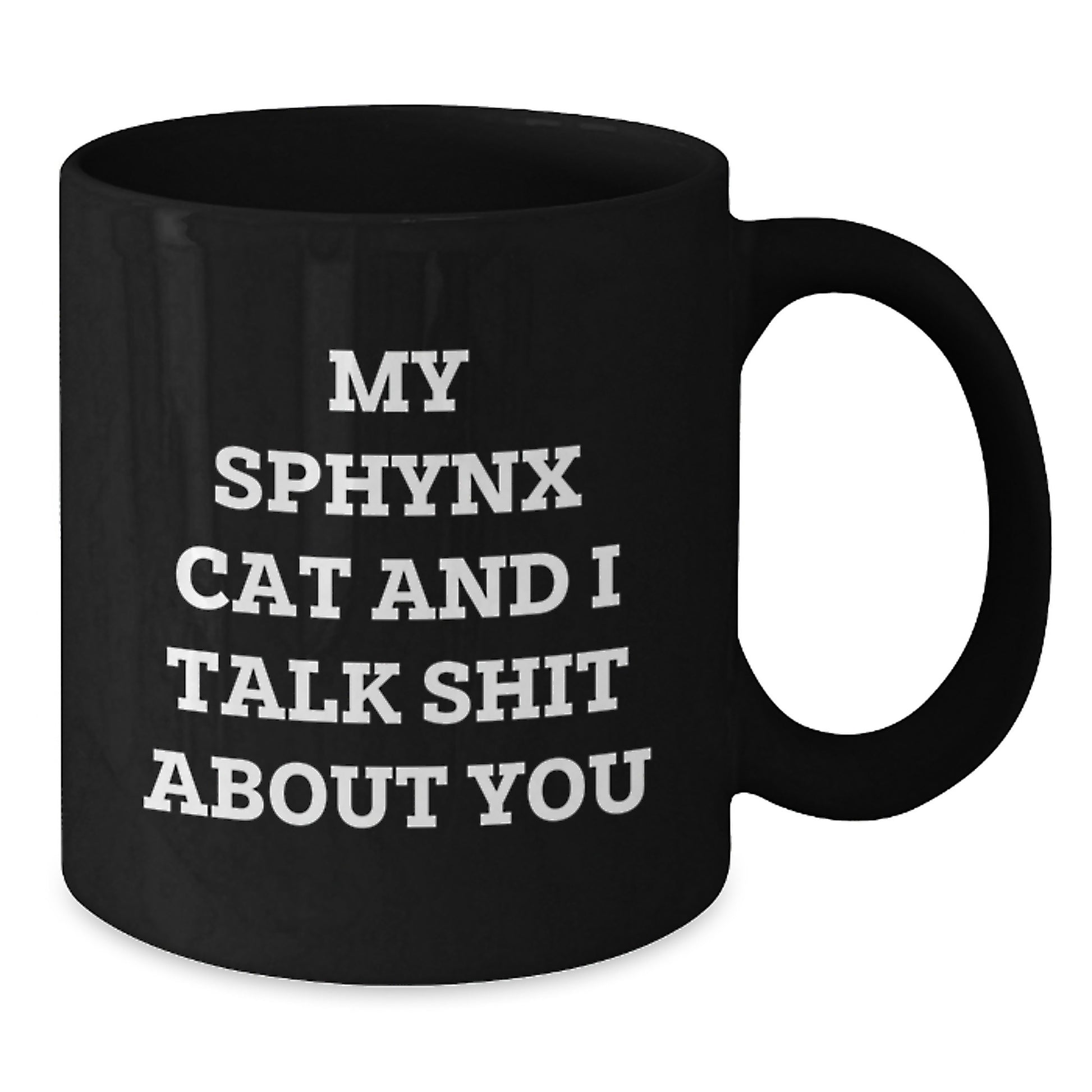 Funny Sphynx Cat Black Coffee Mugs for Christmas Unique Gifts from Friends to Family Members - Additional