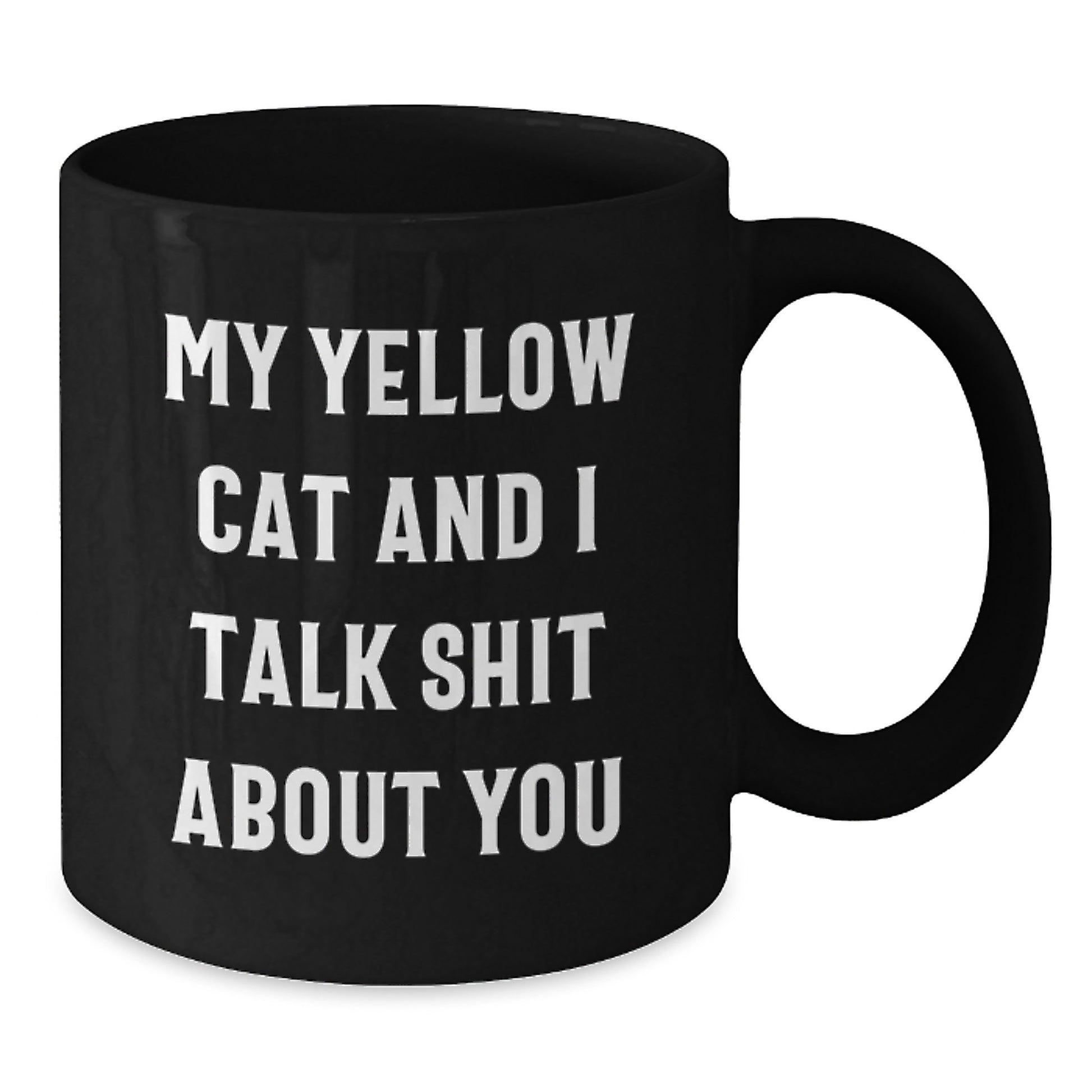 Funny Gifts from Friends to Yellow Cat Lovers, Black Coffee Mug for Graduation Unique Gifts - Additional
