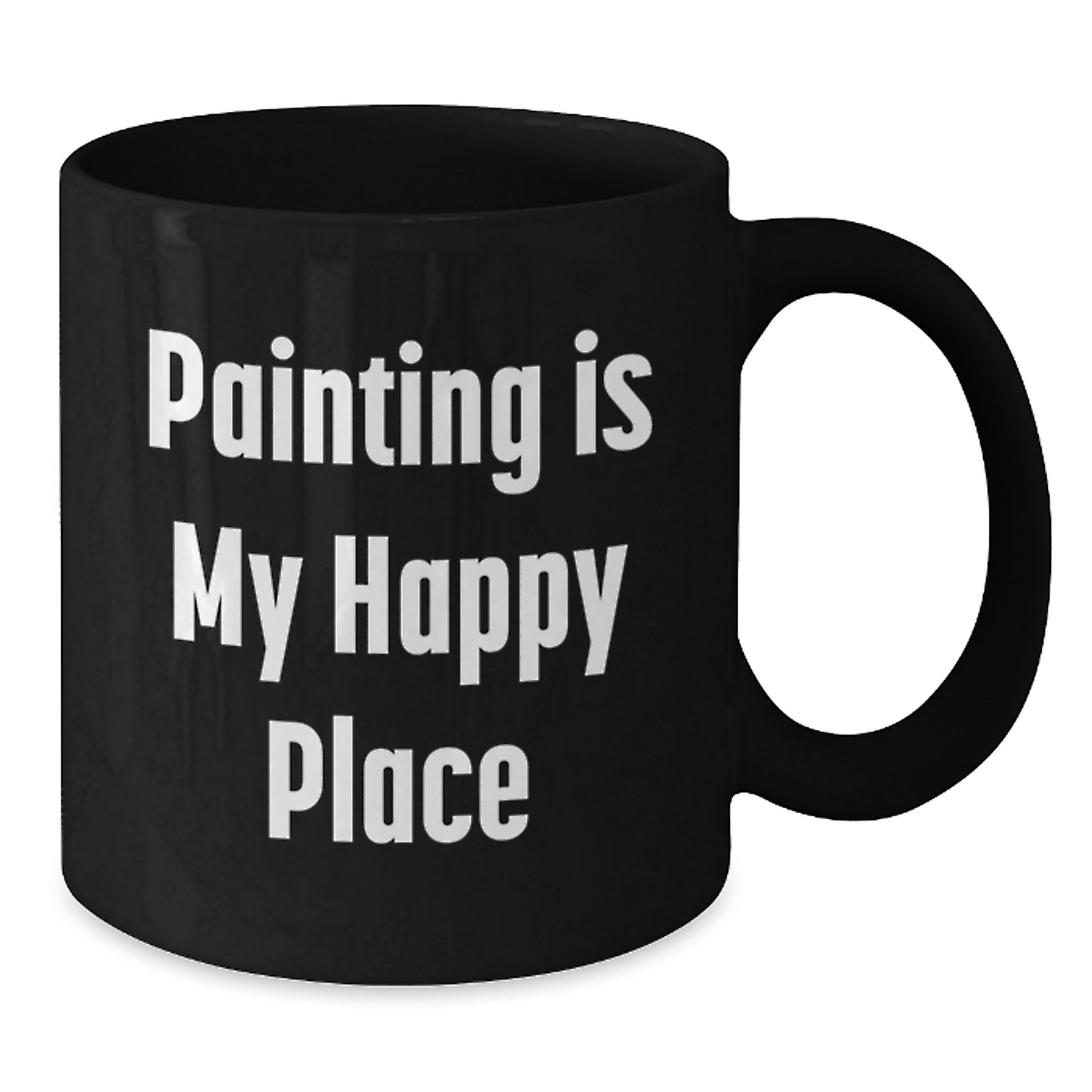 Graduation Gift Painting Is My Happy Place Black Mug for Her Present - Additional