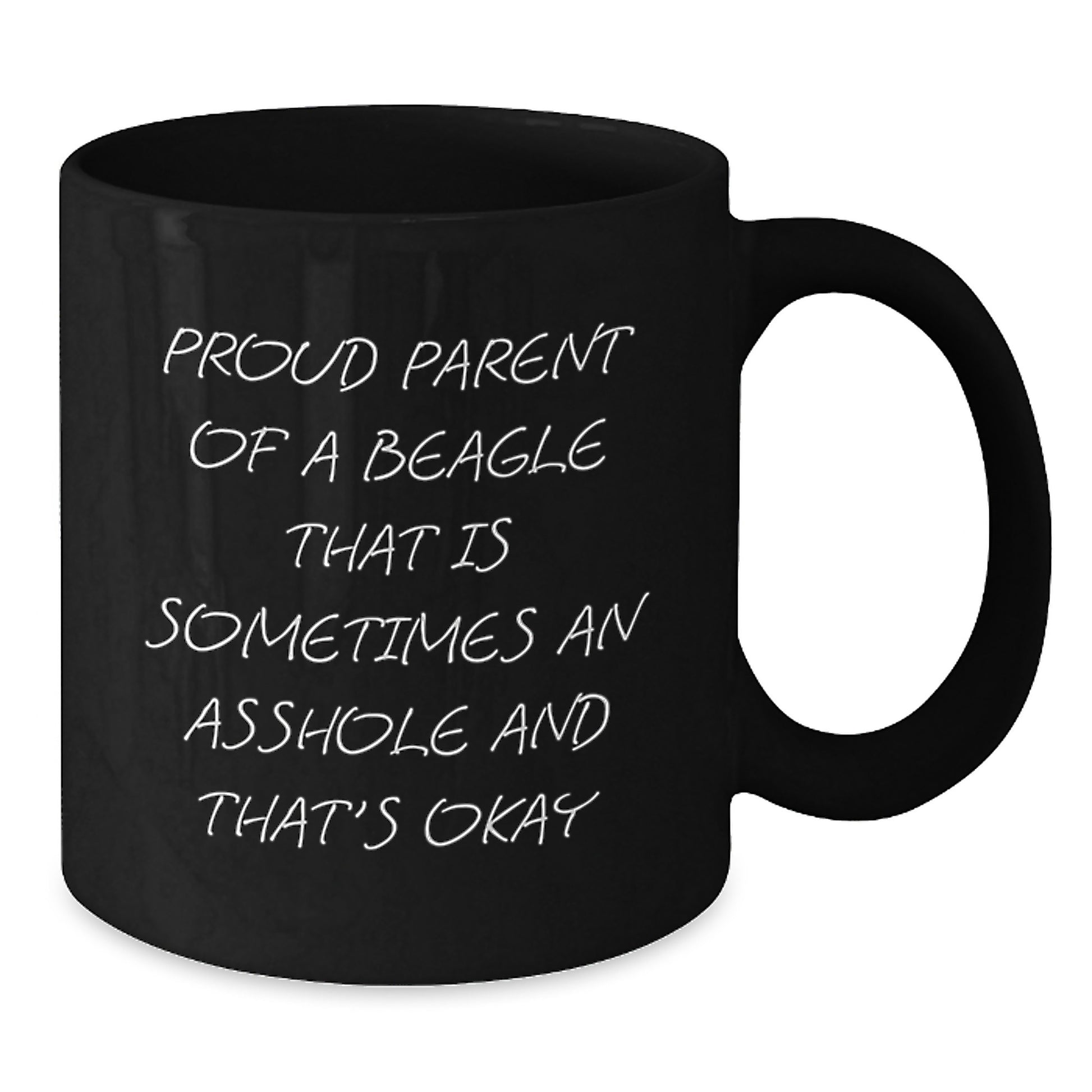 Funny Beagle Dog Gifts for Proud Parents, Black Coffee Mug, Graduation Unique Presents from Friends or Family - Additional