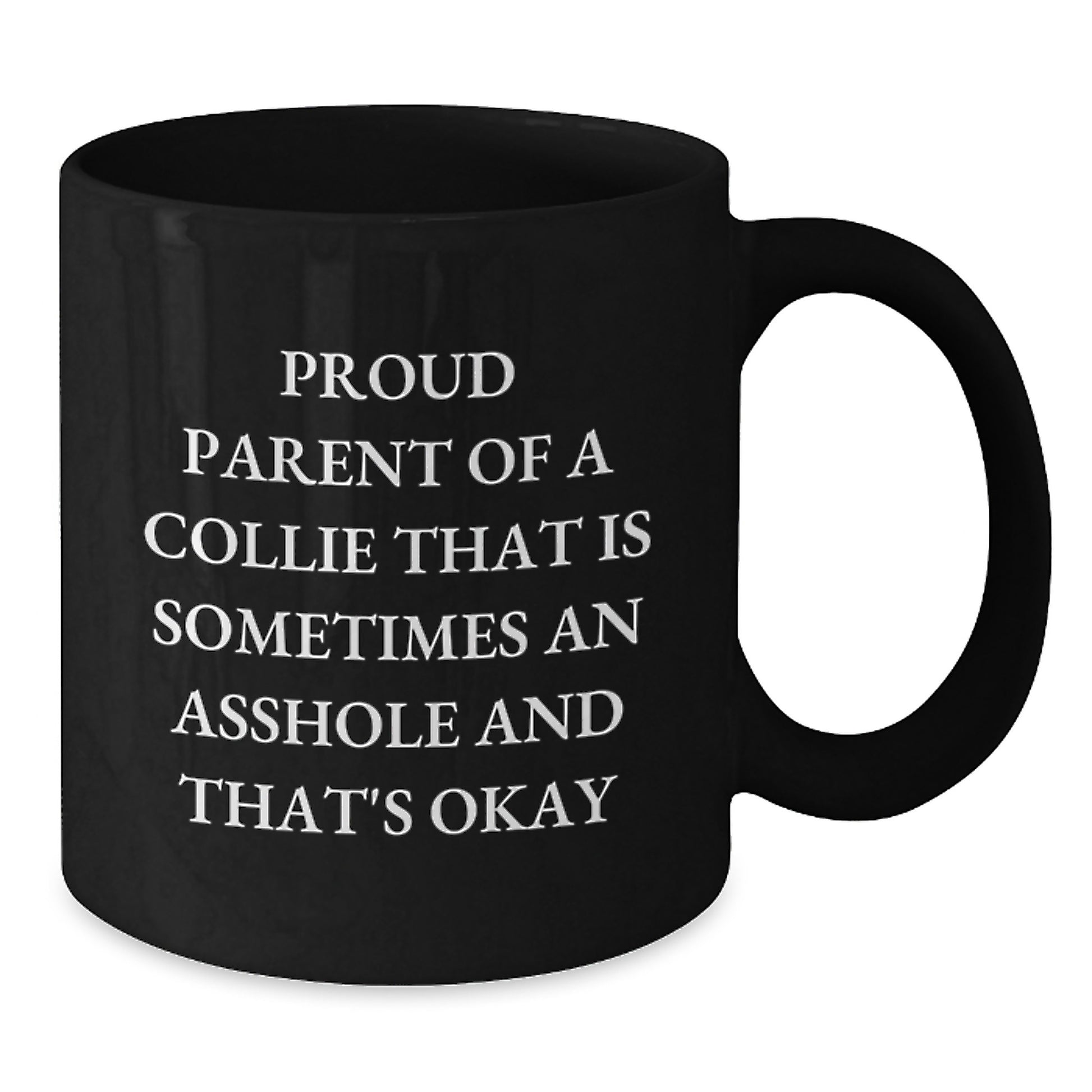 Collie Dog Keepsake Birthday Gift for Him 11oz Black Ceramic Coffee Mug - Additional