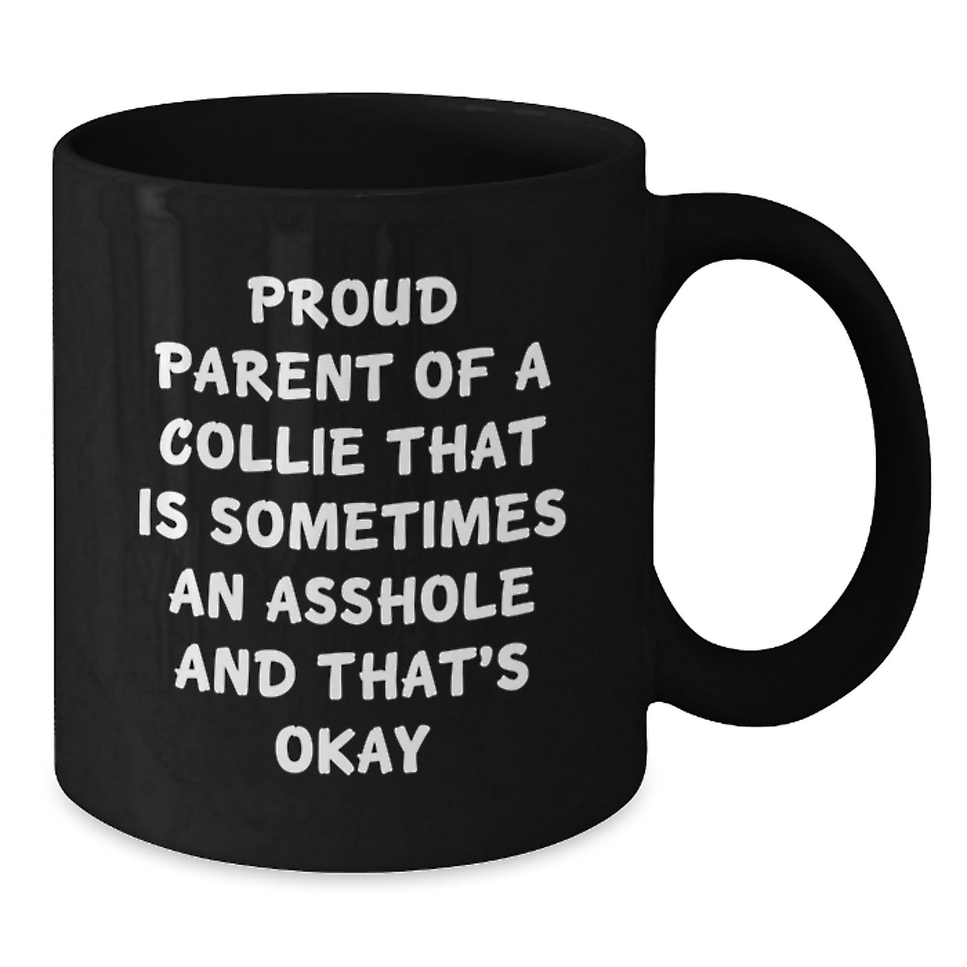 Birthday Gift Present for Her Collie Dog Black Coffee Mug - Additional