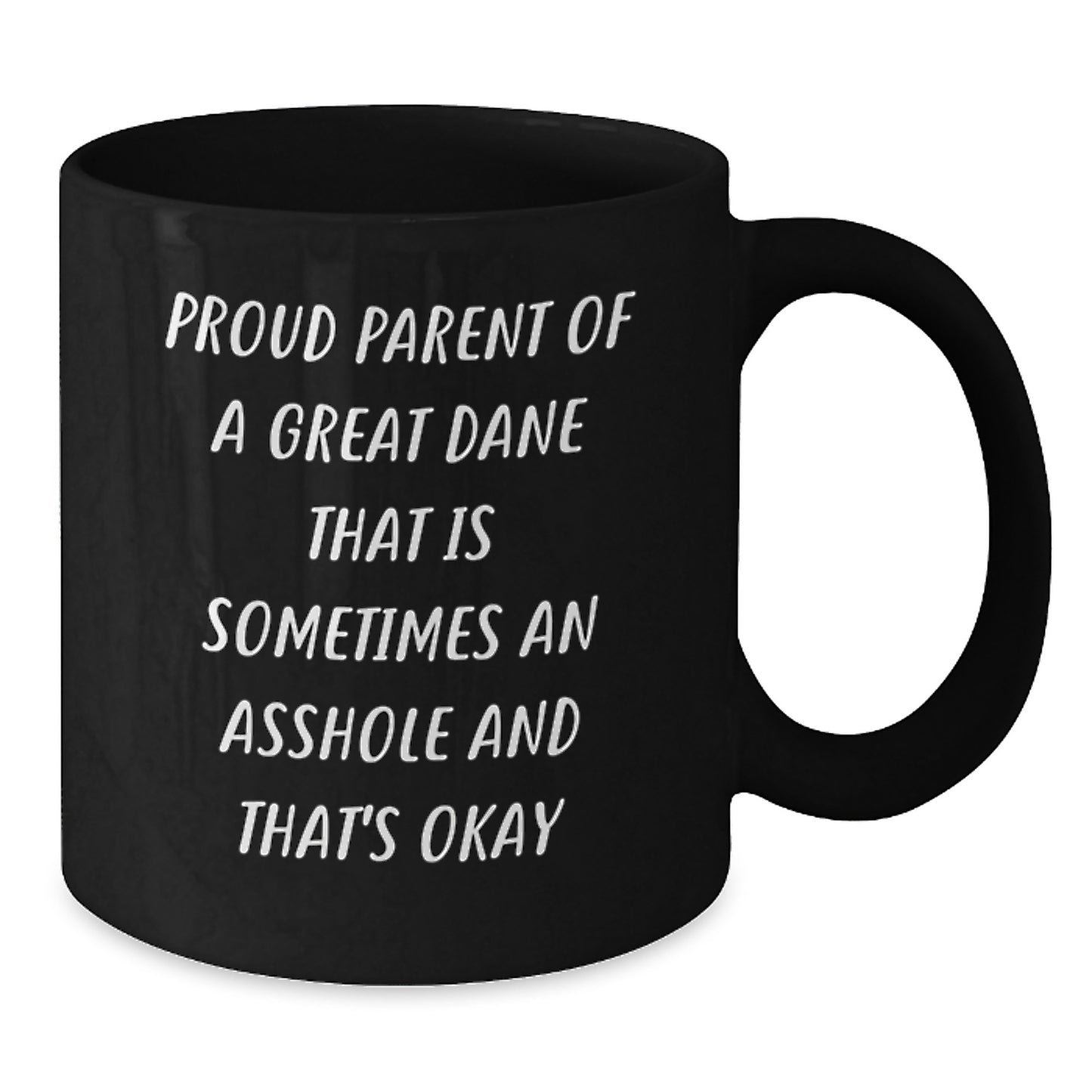 Funny Great Dane Dog Gifts for Men - Proud Parent Black Coffee Mug, Birthday Unique Gifts from Dad to Son - Additional