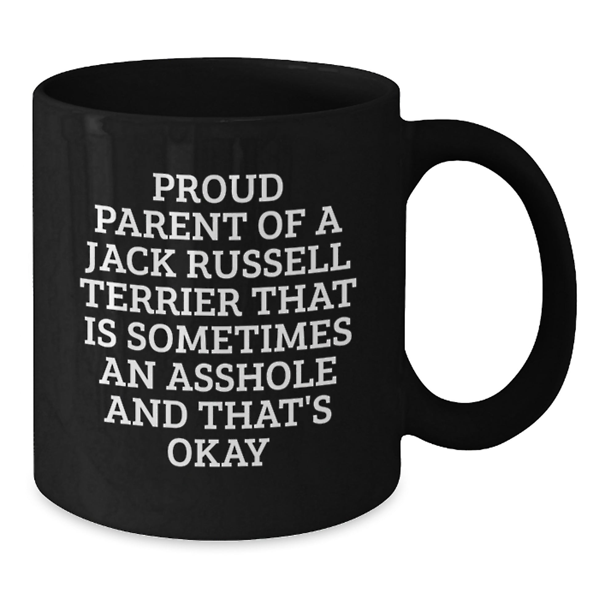 Funny Jack Russell Terrier Dog Gifts for Friends, Black Coffee Mug with Proud Parent Quote, Perfect Graduation Unique Gifts from Family - Additional