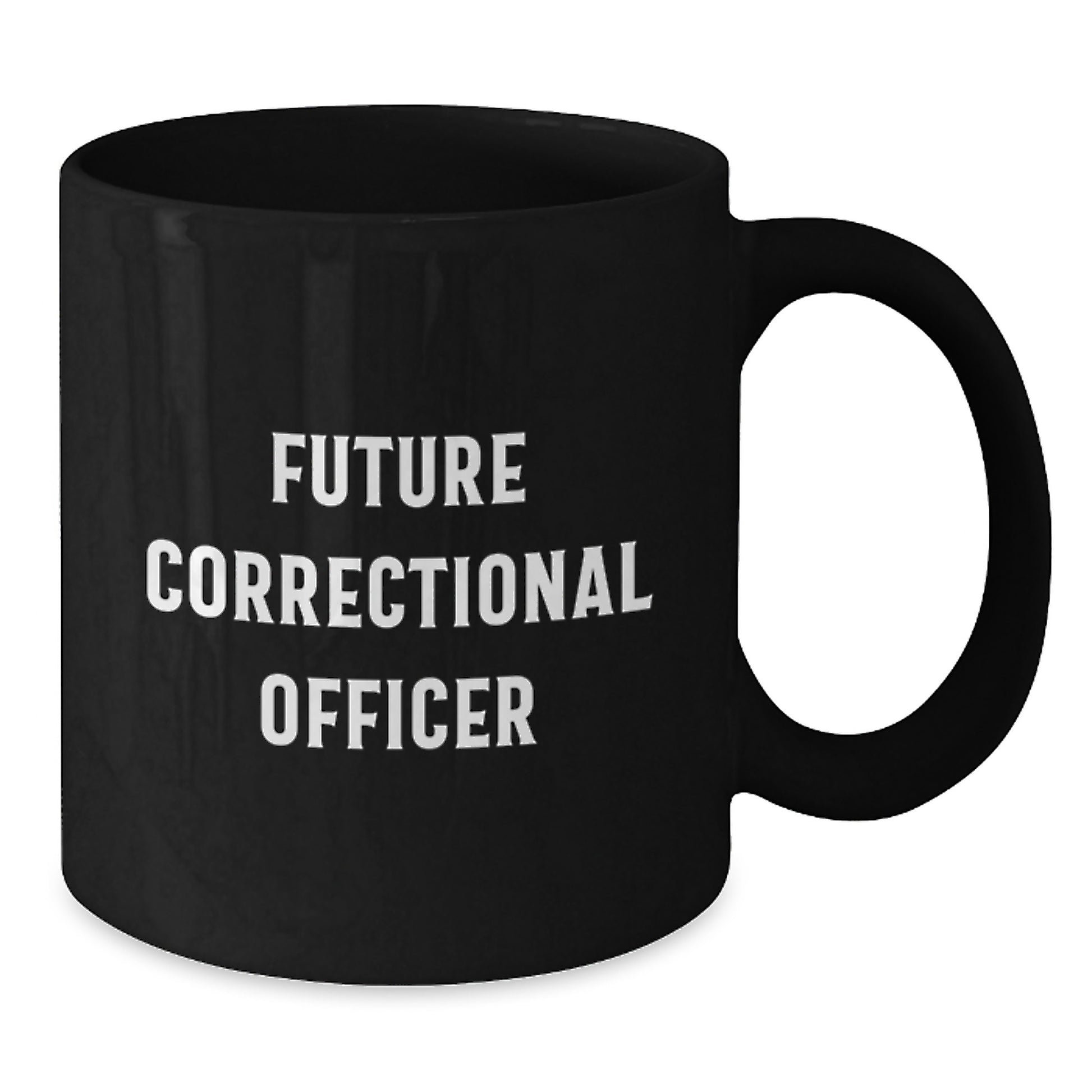 Funny Future Correctional Officer Gift Black Coffee Mug Gifts from Friends and Family, Perfect for Correctional Officers Christmas Unique Presents - Additional